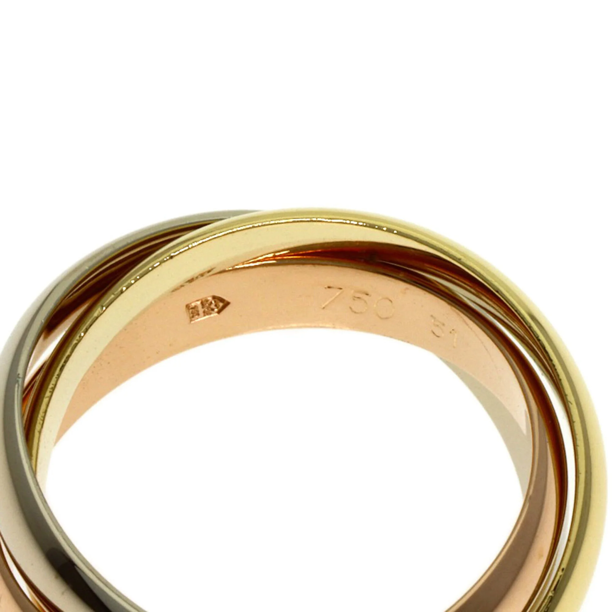 Vendome Louis Cartier Band Ring 18K Tricolor Gold - Image 5