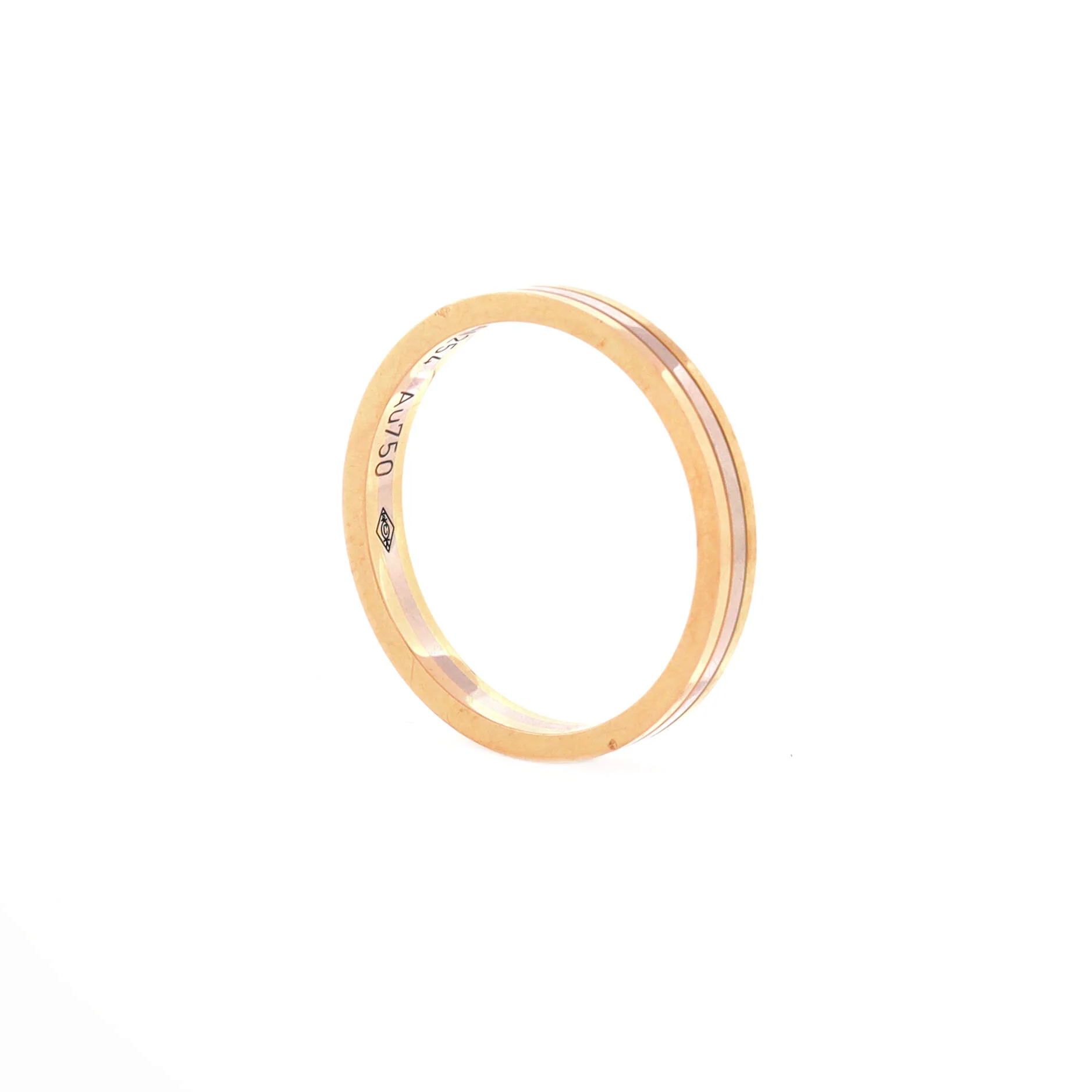 Vendome Louis Cartier Wedding Band Ring 18K Tricolor Gold 2.5mm - Image 3