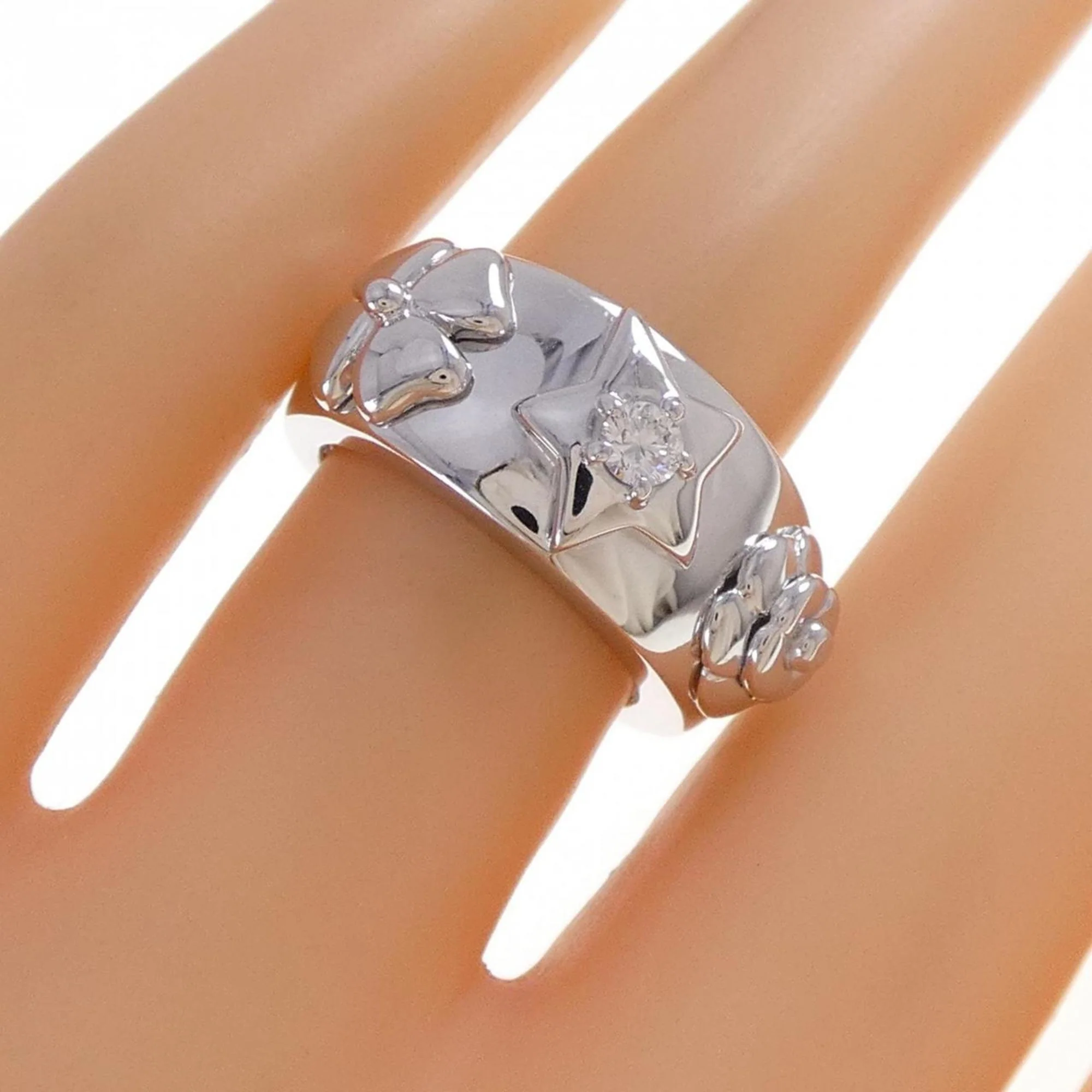 Three Symbols Ring 18K White Gold with Diamond - Image 5