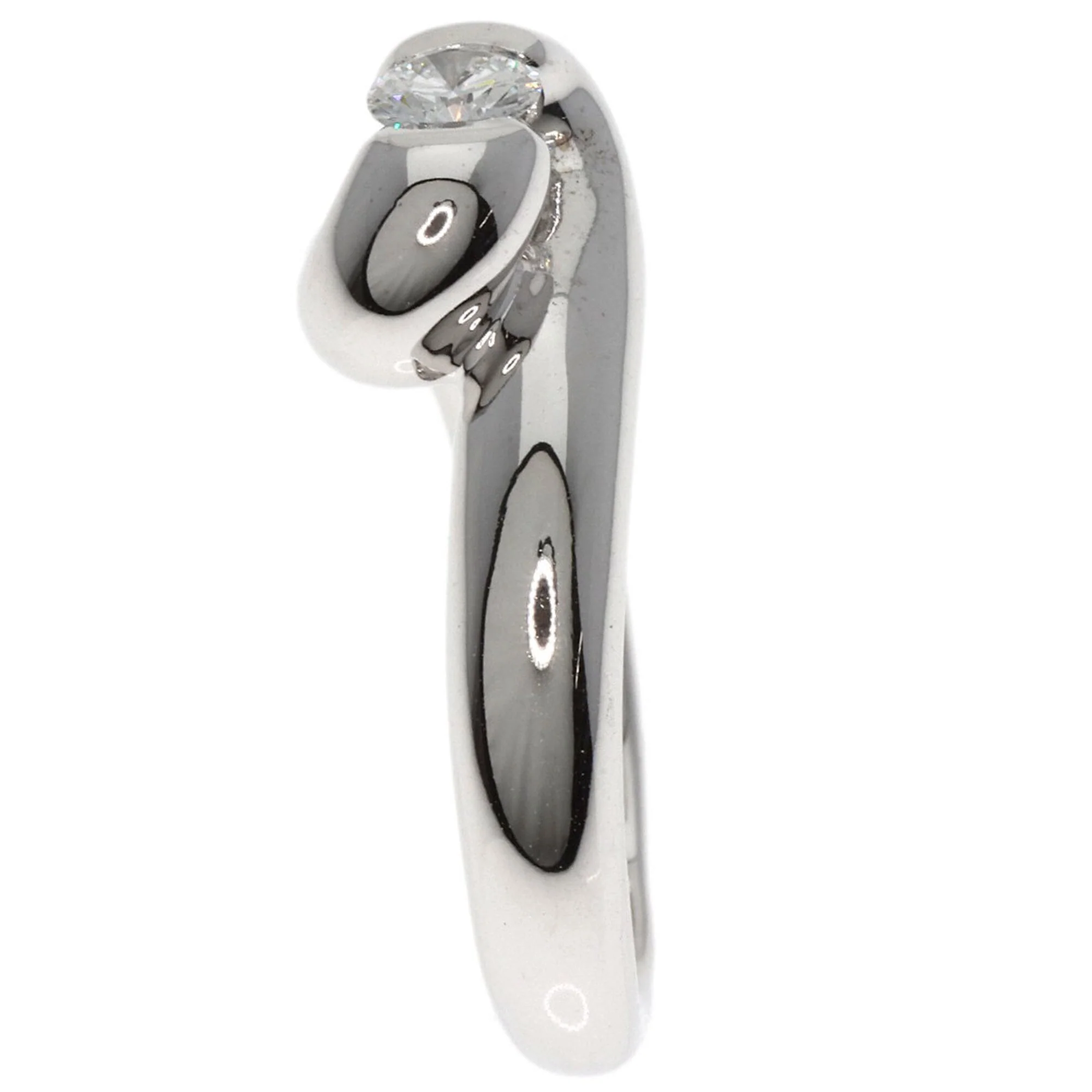 Band Ring 18K White Gold With Diamond - Image 3