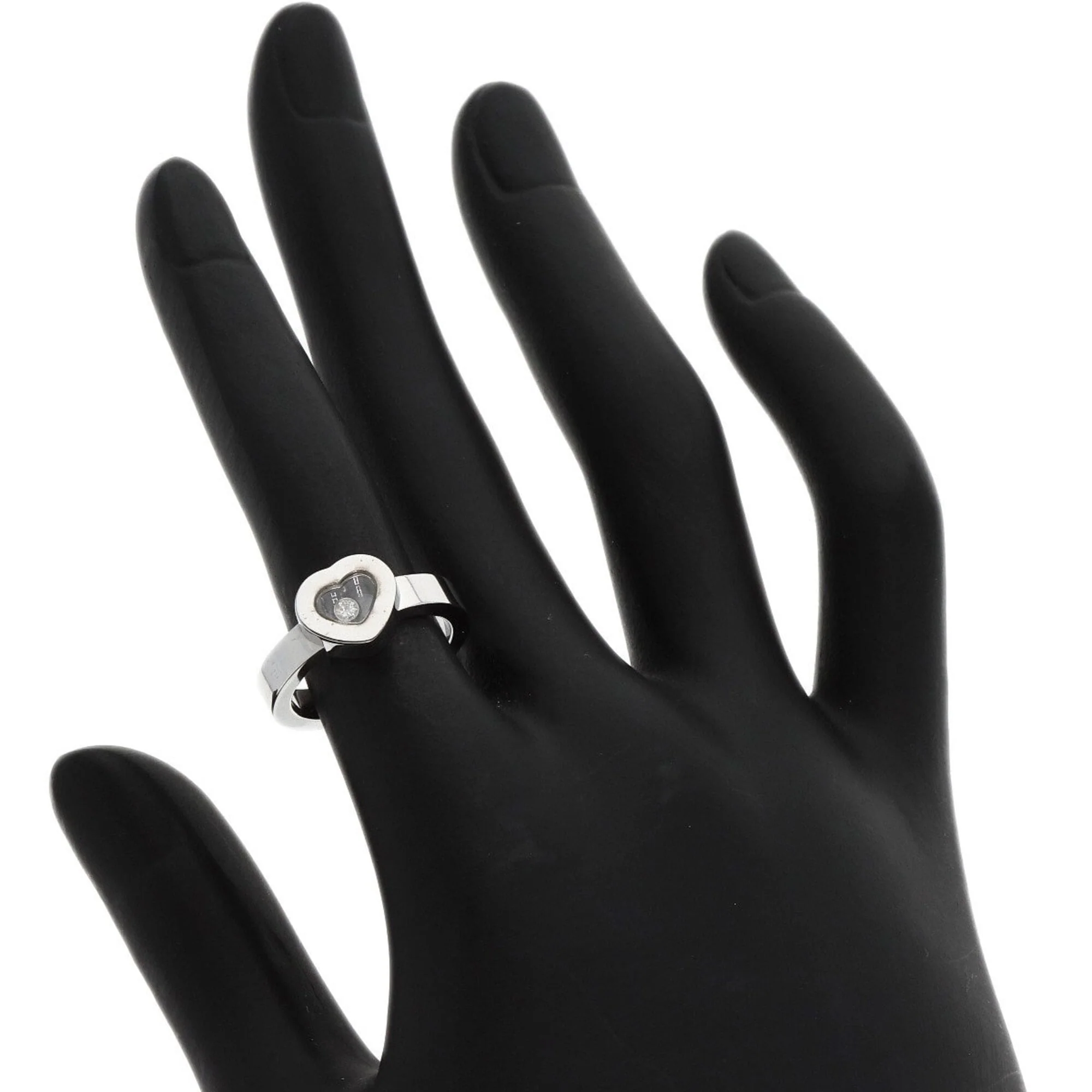 Happy Diamonds Heart Ring 18K White Gold with Diamond - Image 6
