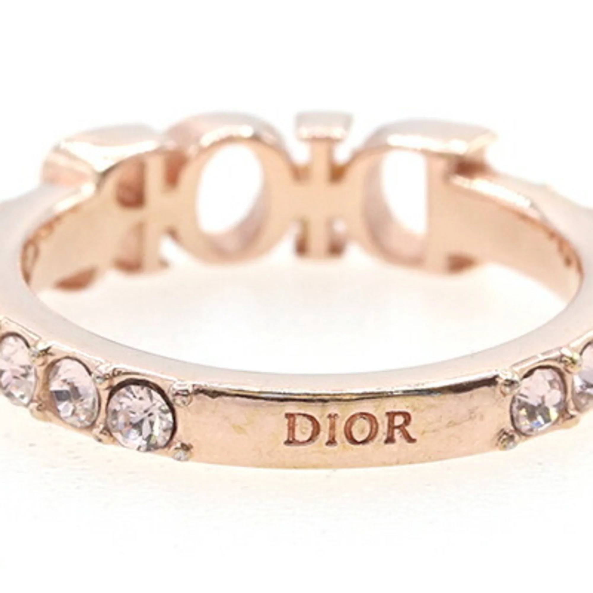 Band Ring Metal Pink Gold with Crystal - Image 2
