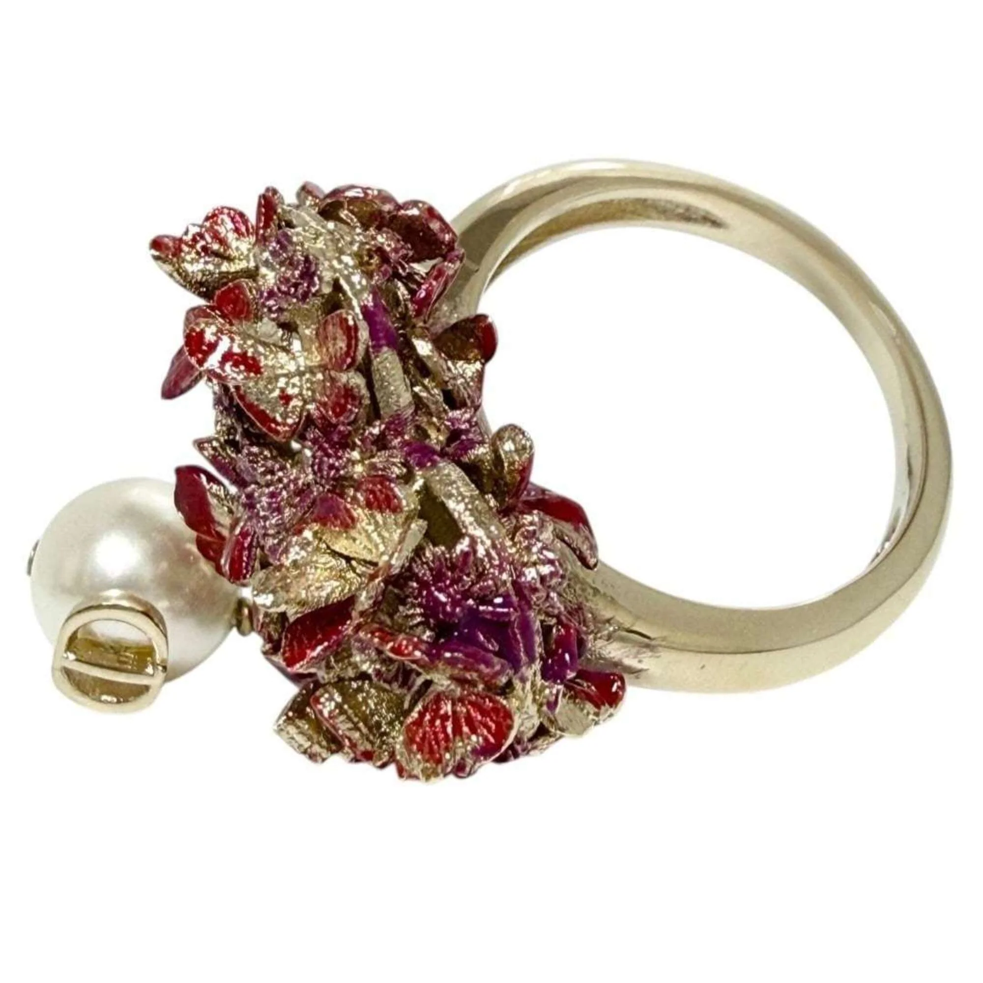 Le Coeur Des Papillons Ring Artificial Pearl and Metal - Image 3