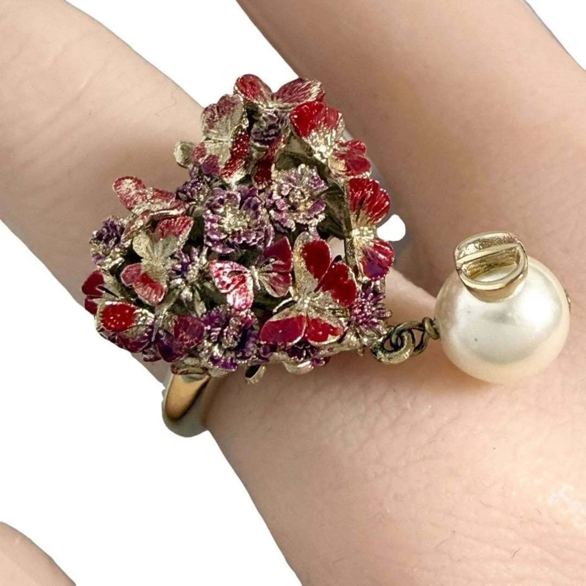 Le Coeur Des Papillons Ring Artificial Pearl and Metal - Image 9