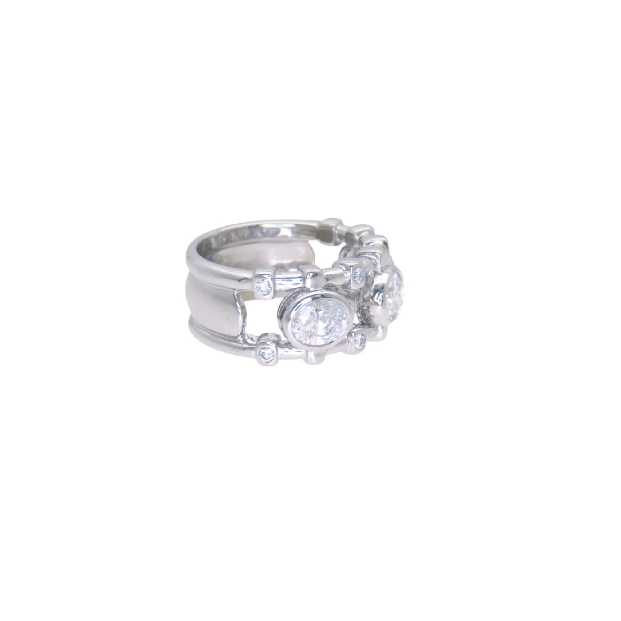 Oval Cut Diamond Ring 18K White Gold - Image 5