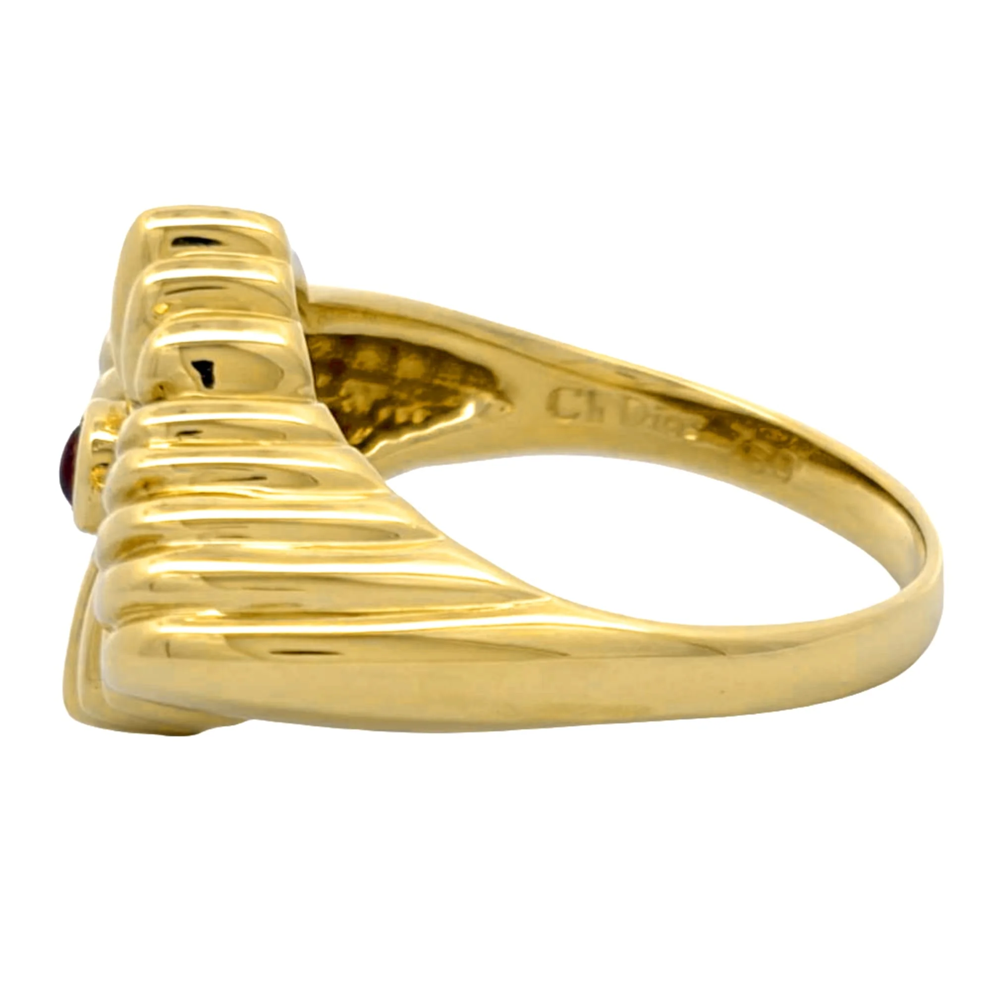 Ring 18K Yellow Gold With Ruby and Diamond - Image 4