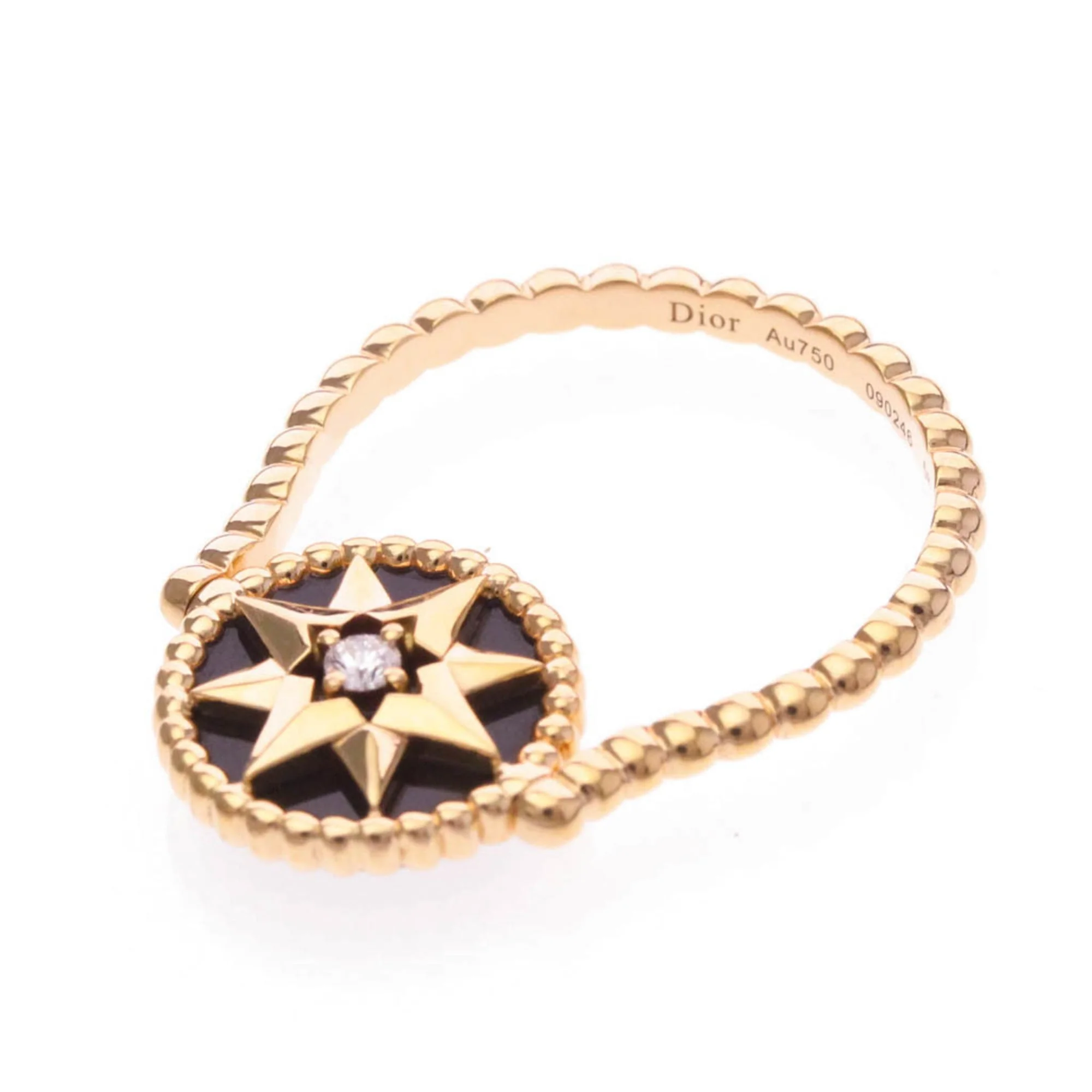 Rose Des Vents Ring 18K Rose Gold with Diamond and Onyx - Image 9