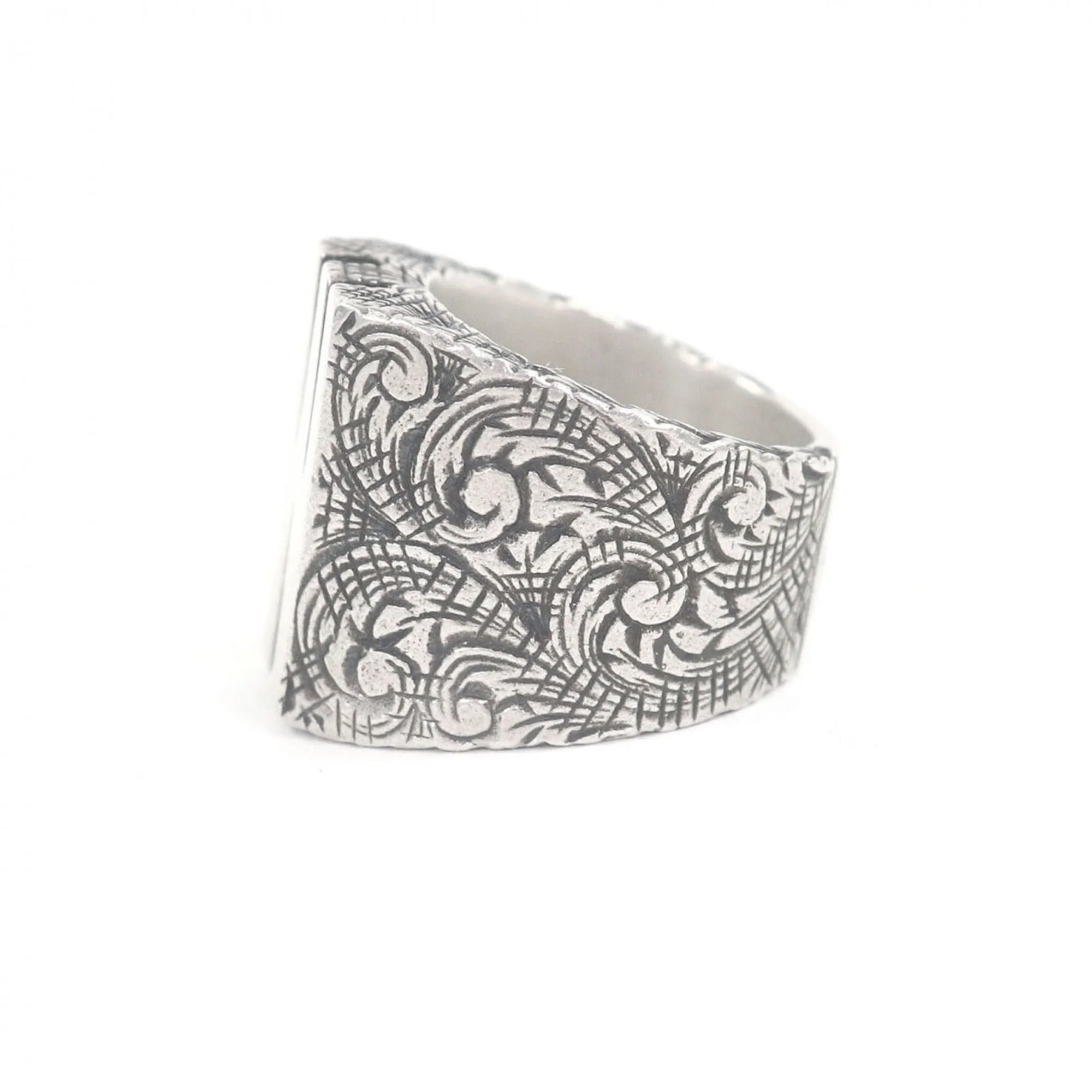 Arabesque Alphabet W Motif Ring Sterling Silver - Image 2