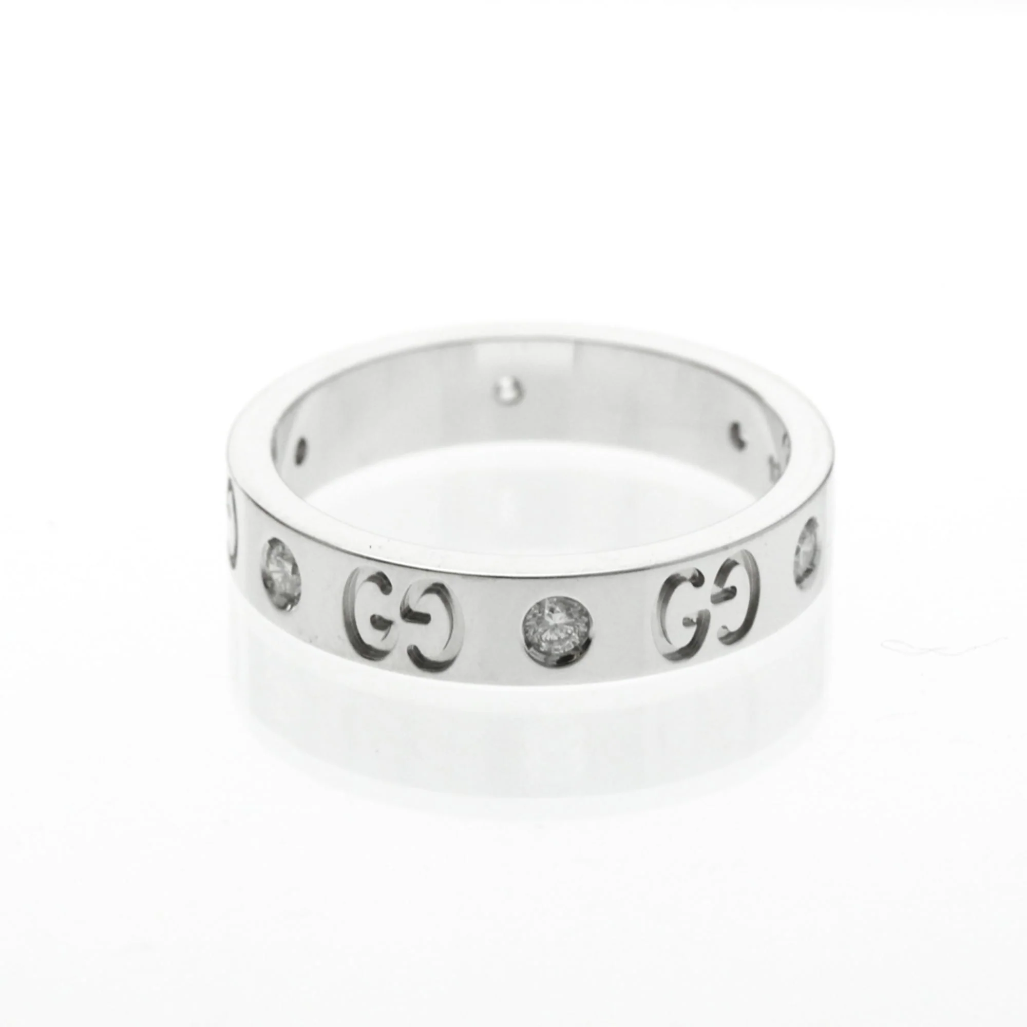 Band Ring 18K White Gold with Diamond - Image 4