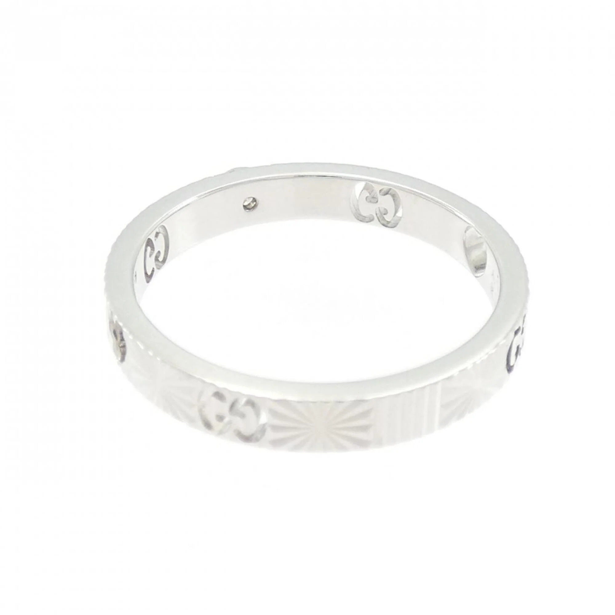Band Ring 18K White Gold With Diamond - Image 3