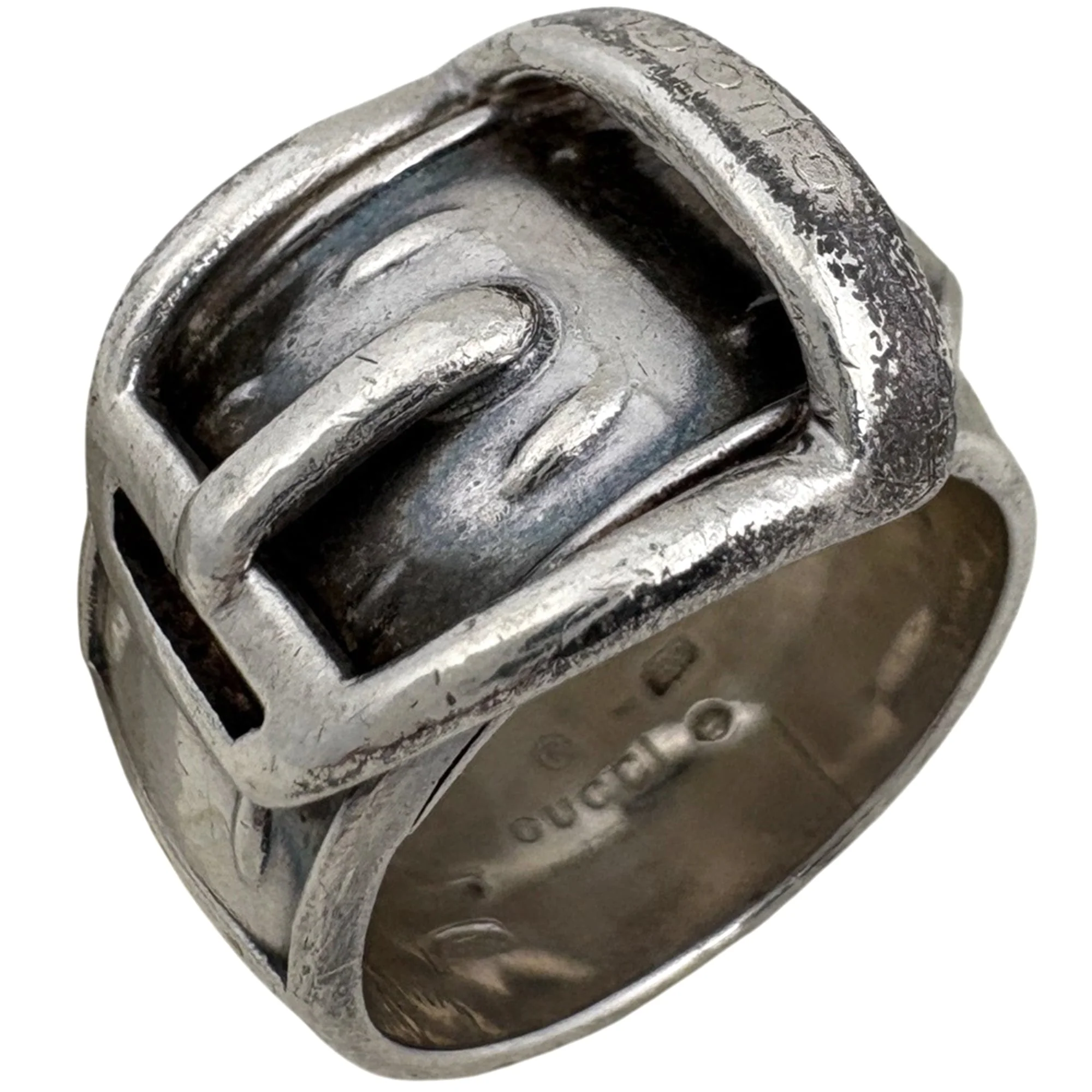 Belt Motif Horsebit Ring Sterling Silver