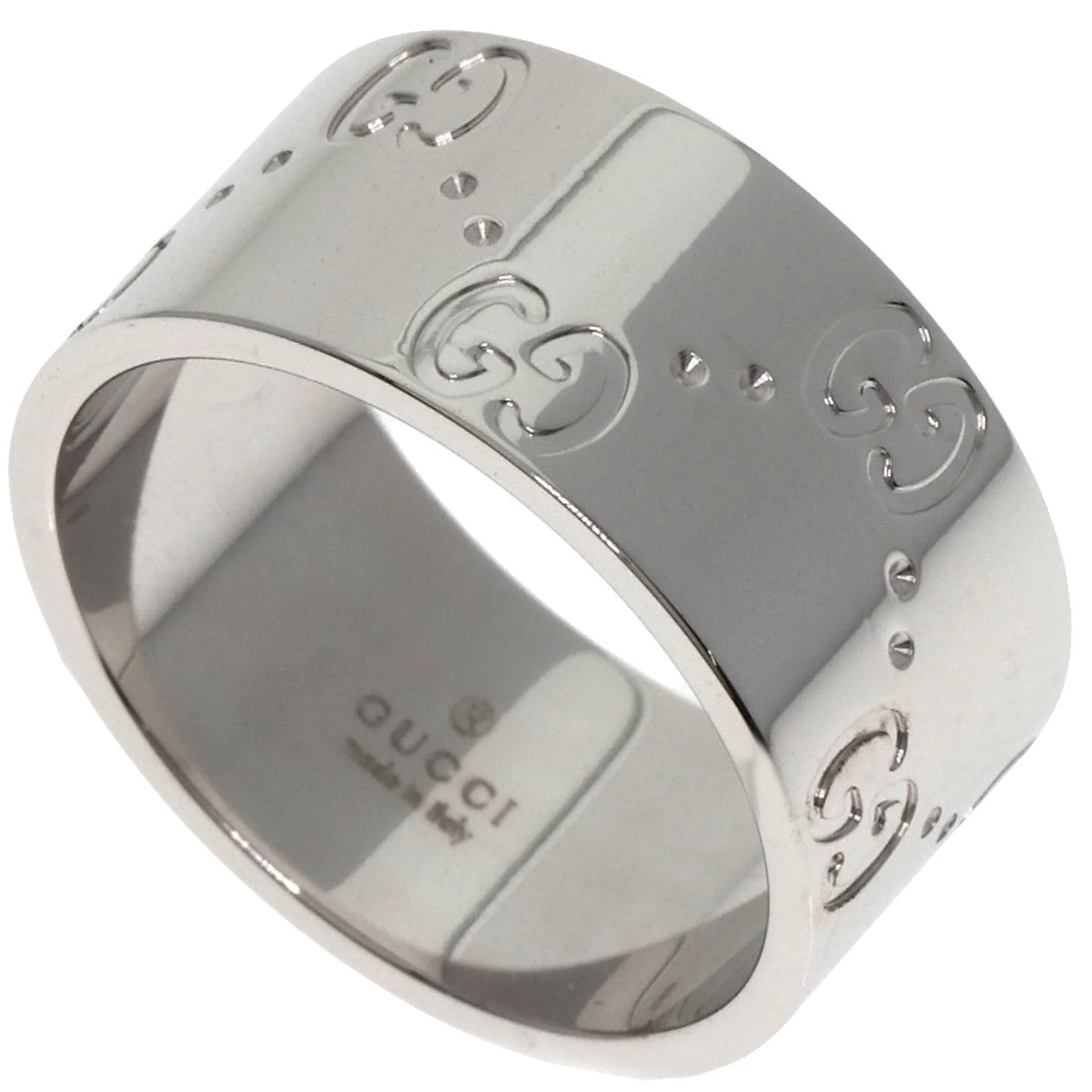 GG Icon Wide Ring 18K White Gold