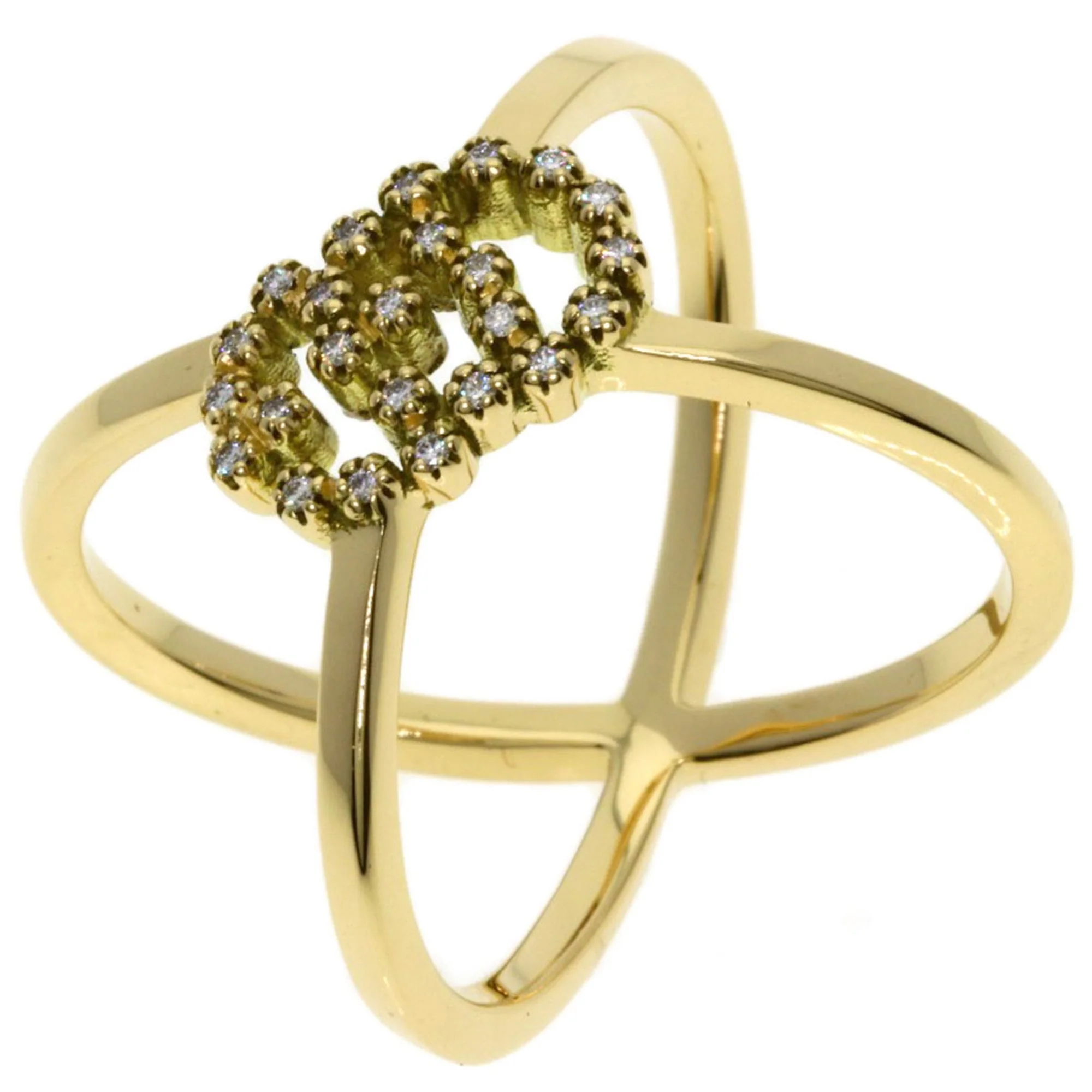 GG Running Ring 18K Yellow Gold and Diamond - Image 2