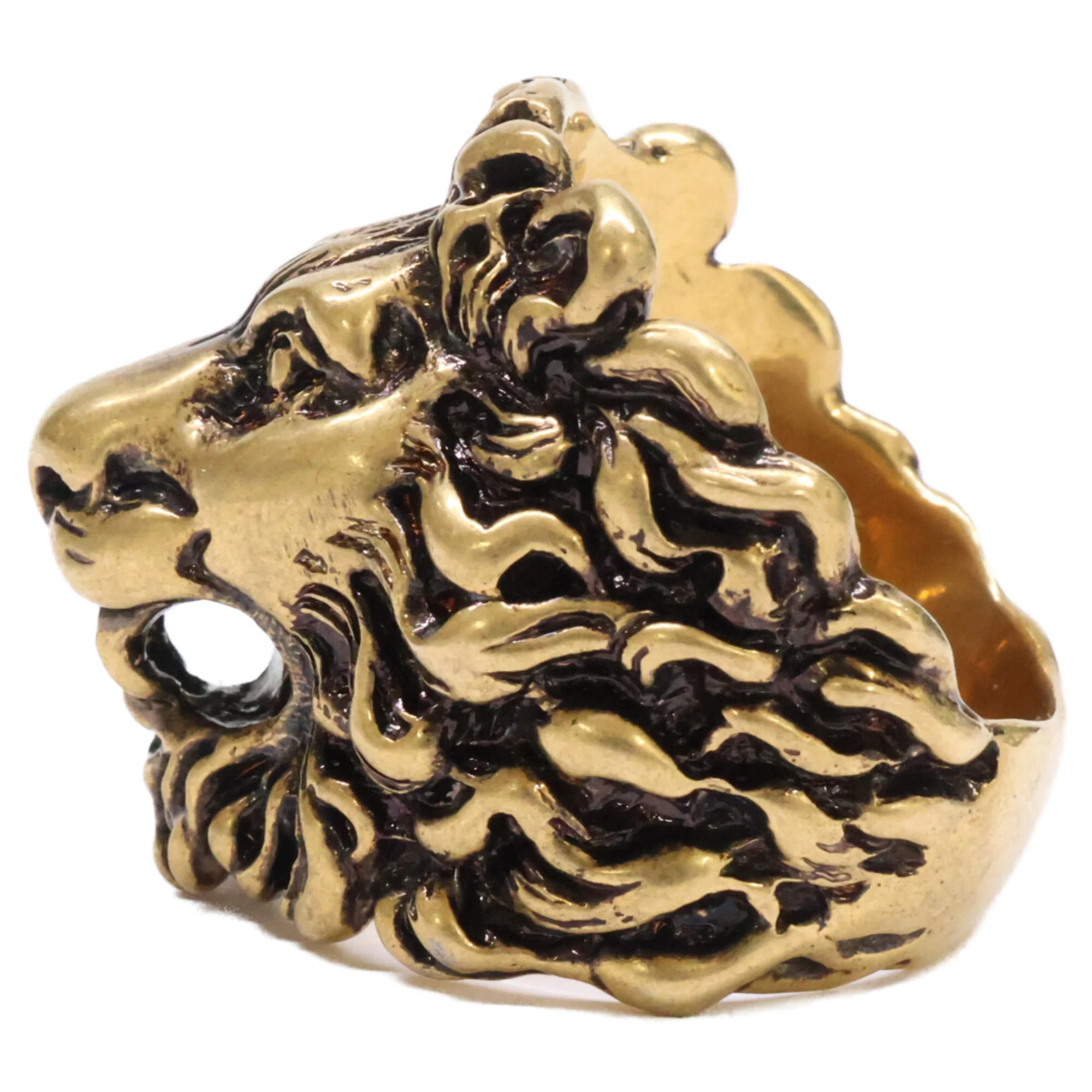 Lion Head Ring Metal Gold - Image 2