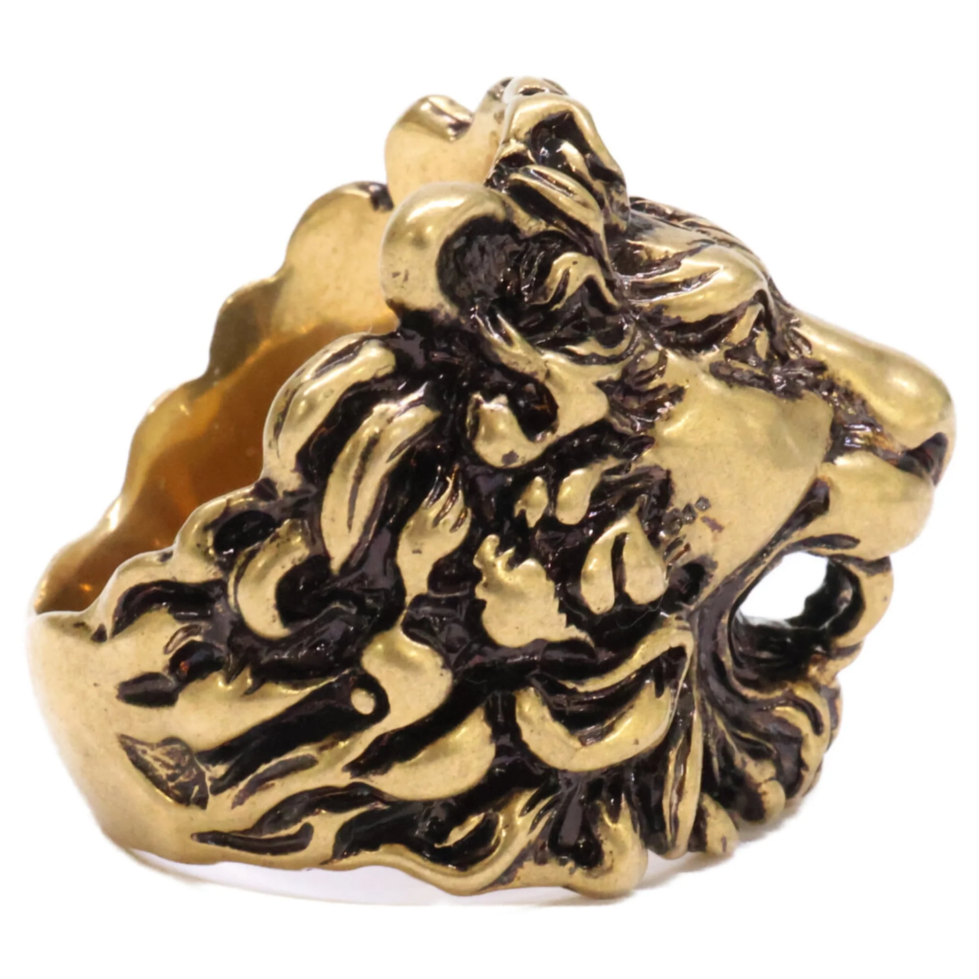 Lion Head Ring Metal Gold - Image 4