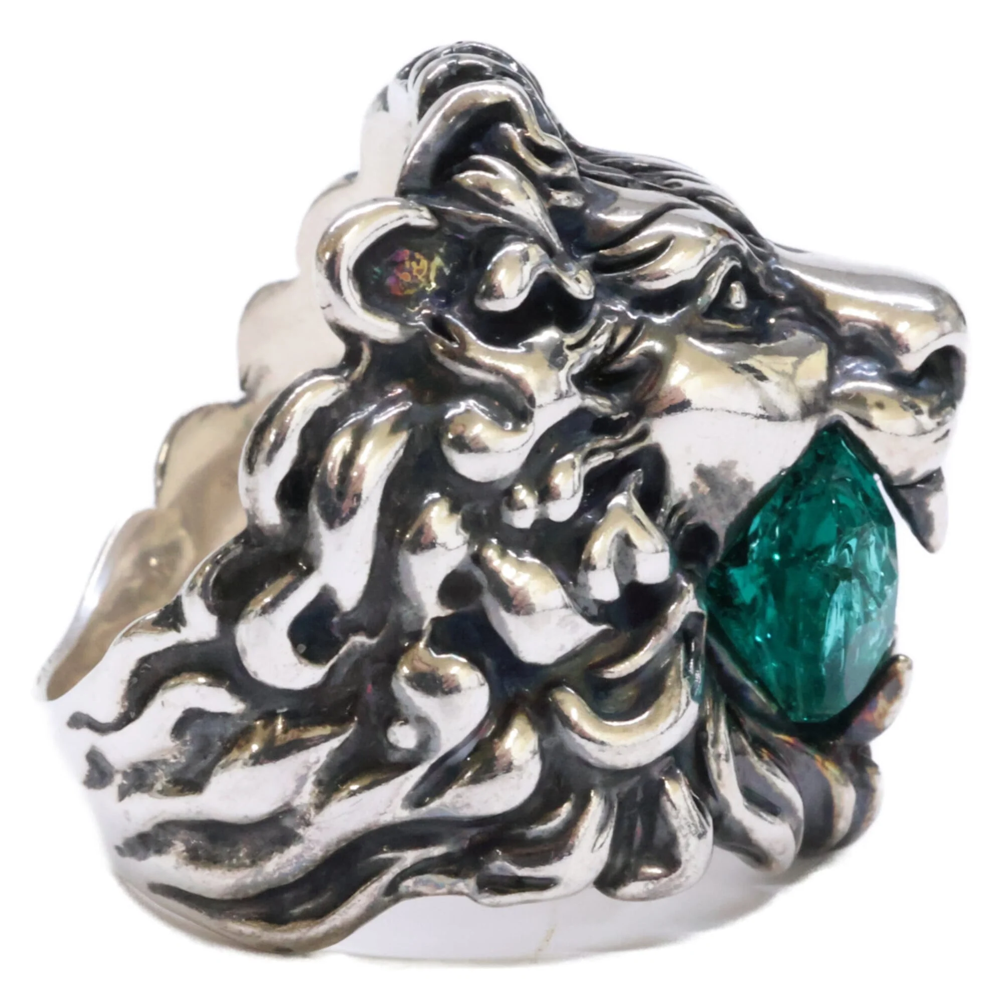 Lion Head Ring Metal With Color Stone - Image 4