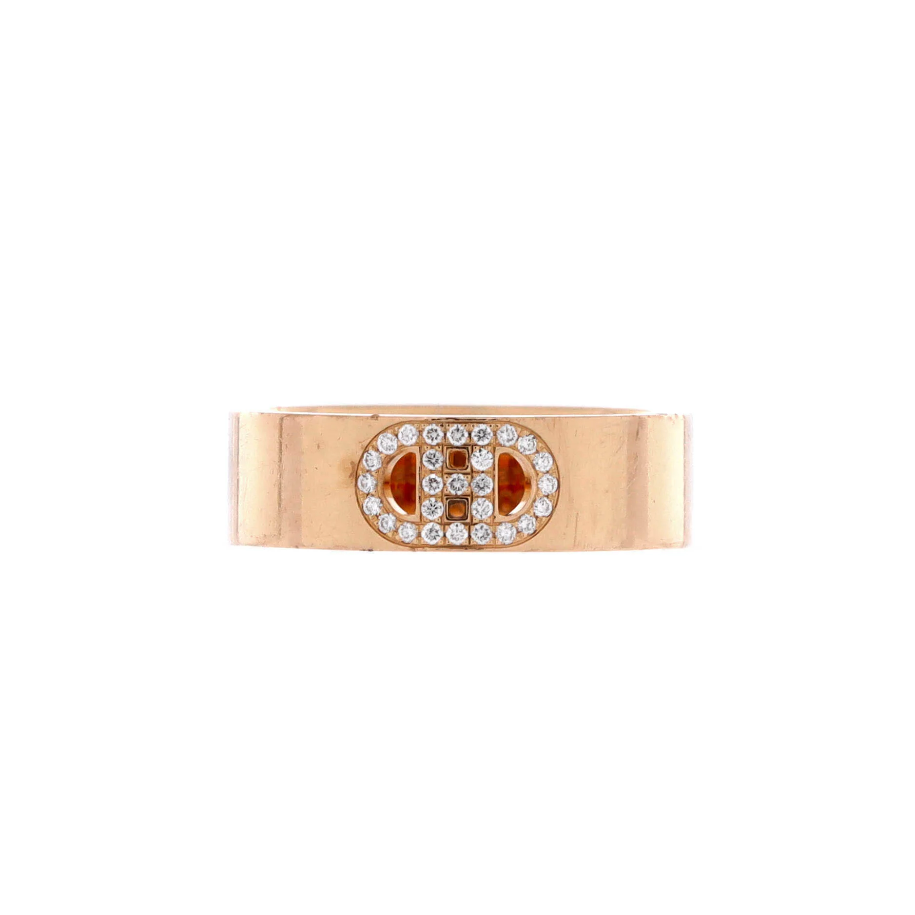 H d'Ancre Ring 18K Rose Gold and Diamonds Small