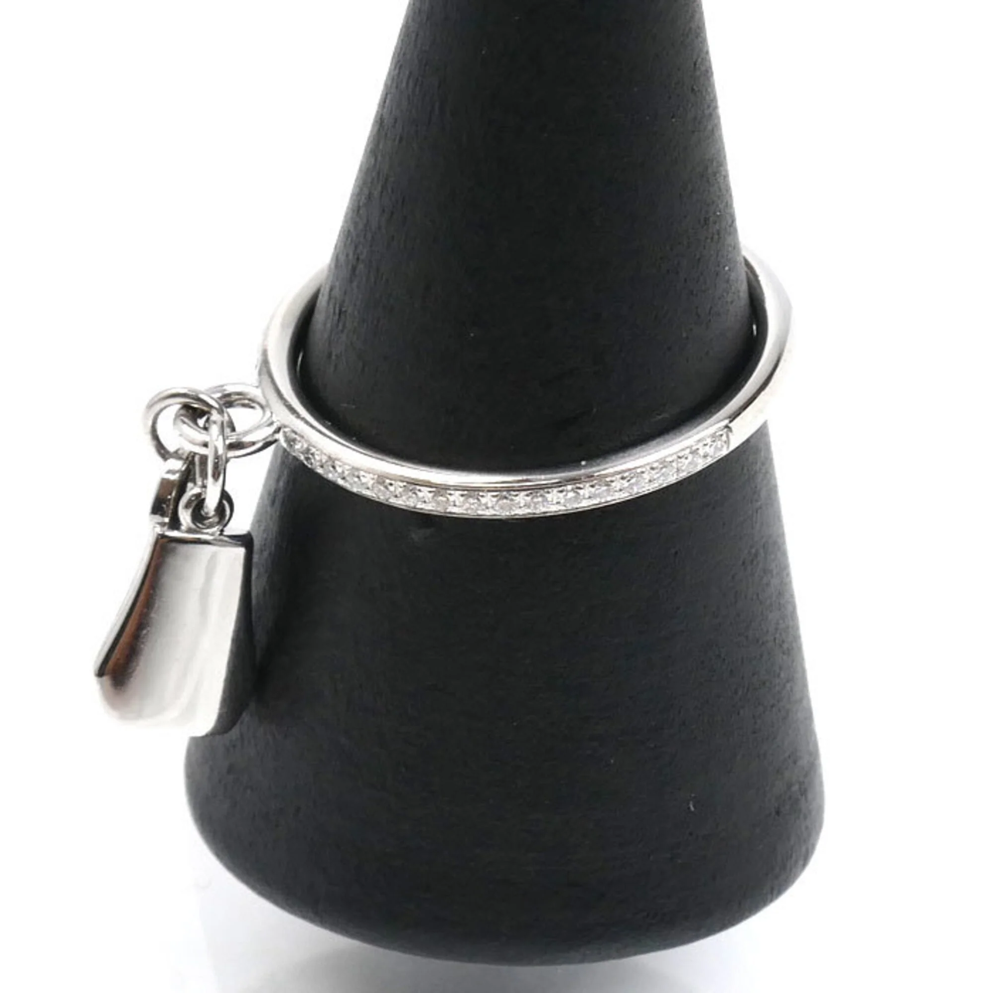 Kelly Clochette Ring 18K White Gold Mini and Diamond - Image 2
