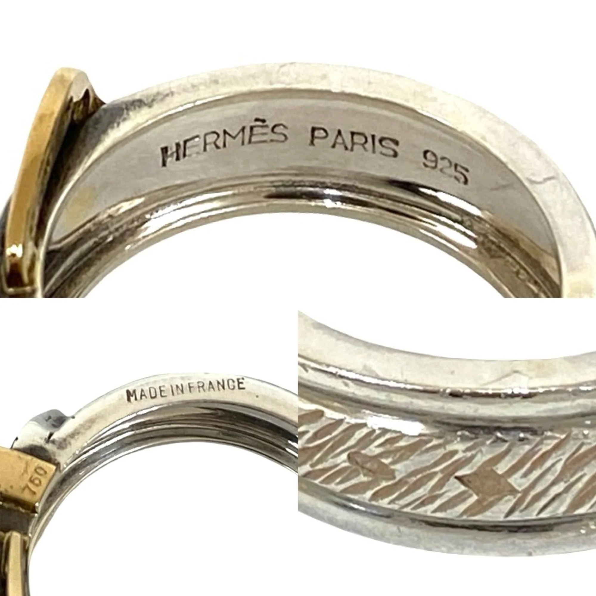 Vintage Horseshoe Belt Ring 18K Gold and Sterling Silver - Image 3