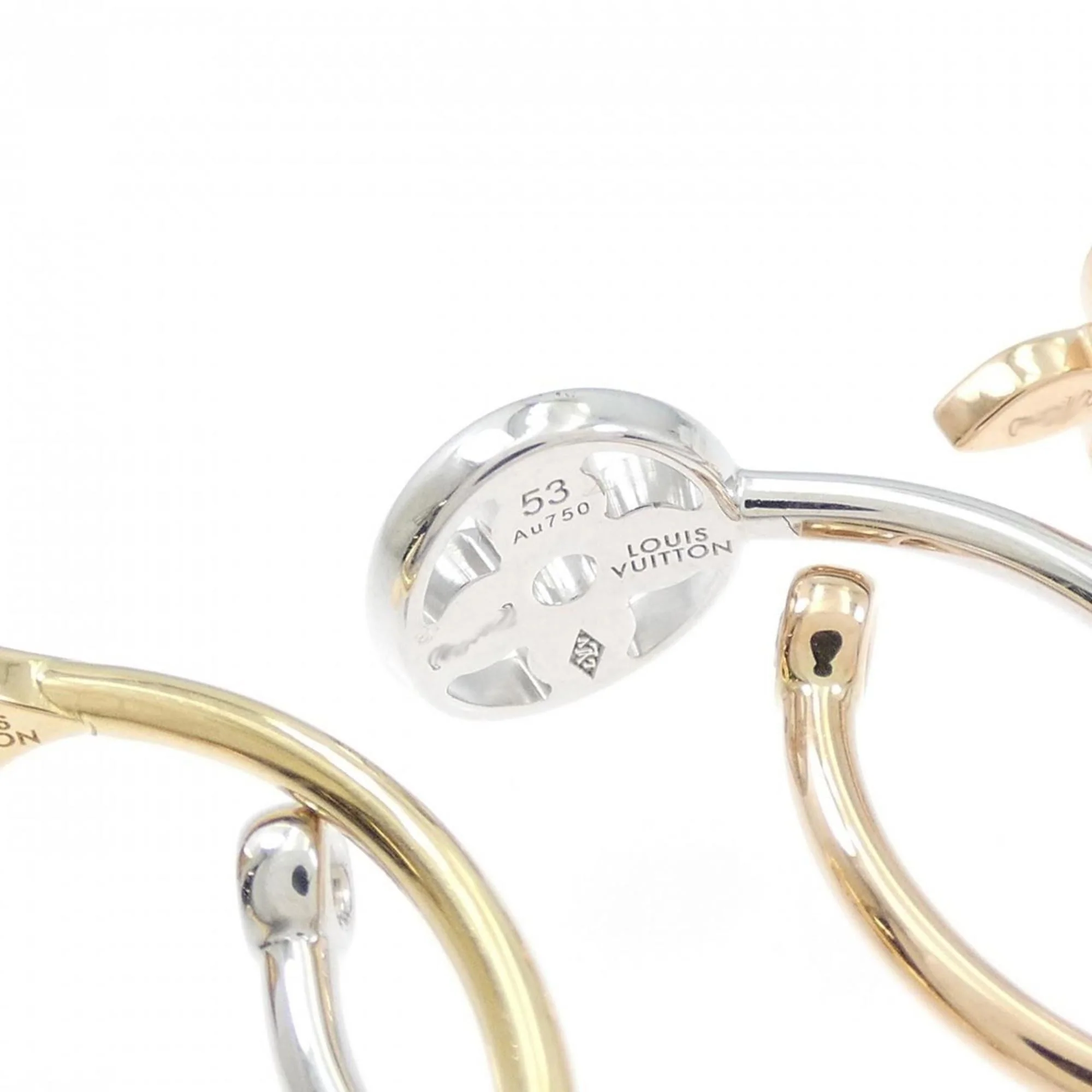 Berg Monogram Idylle Band Ring with Diamond 18K Tricolor Gold - Image 4
