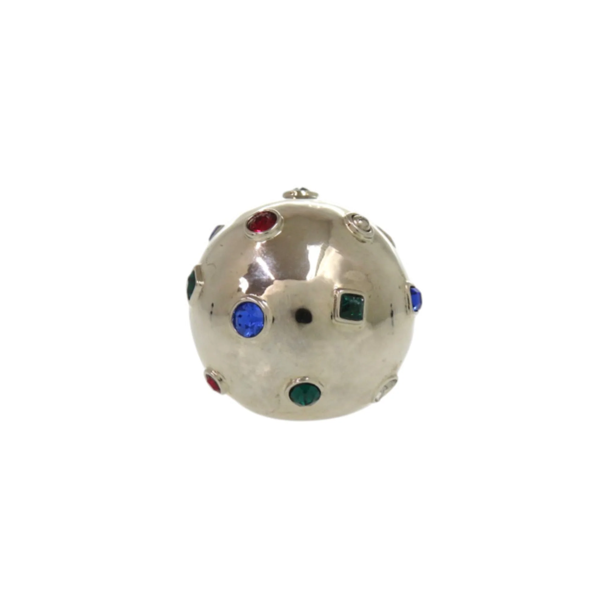 Ring Metal and Rhinestone Multi-Color Silver