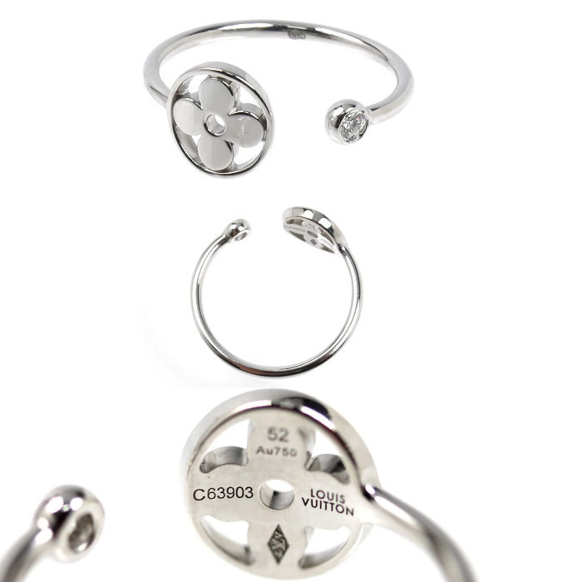 Ring with Diamond 18K Tricolor Gold - Image 4