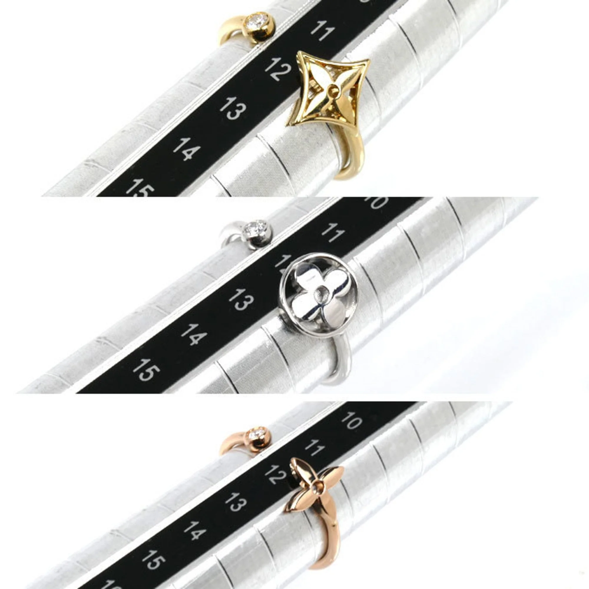 Ring with Diamond 18K Tricolor Gold - Image 6