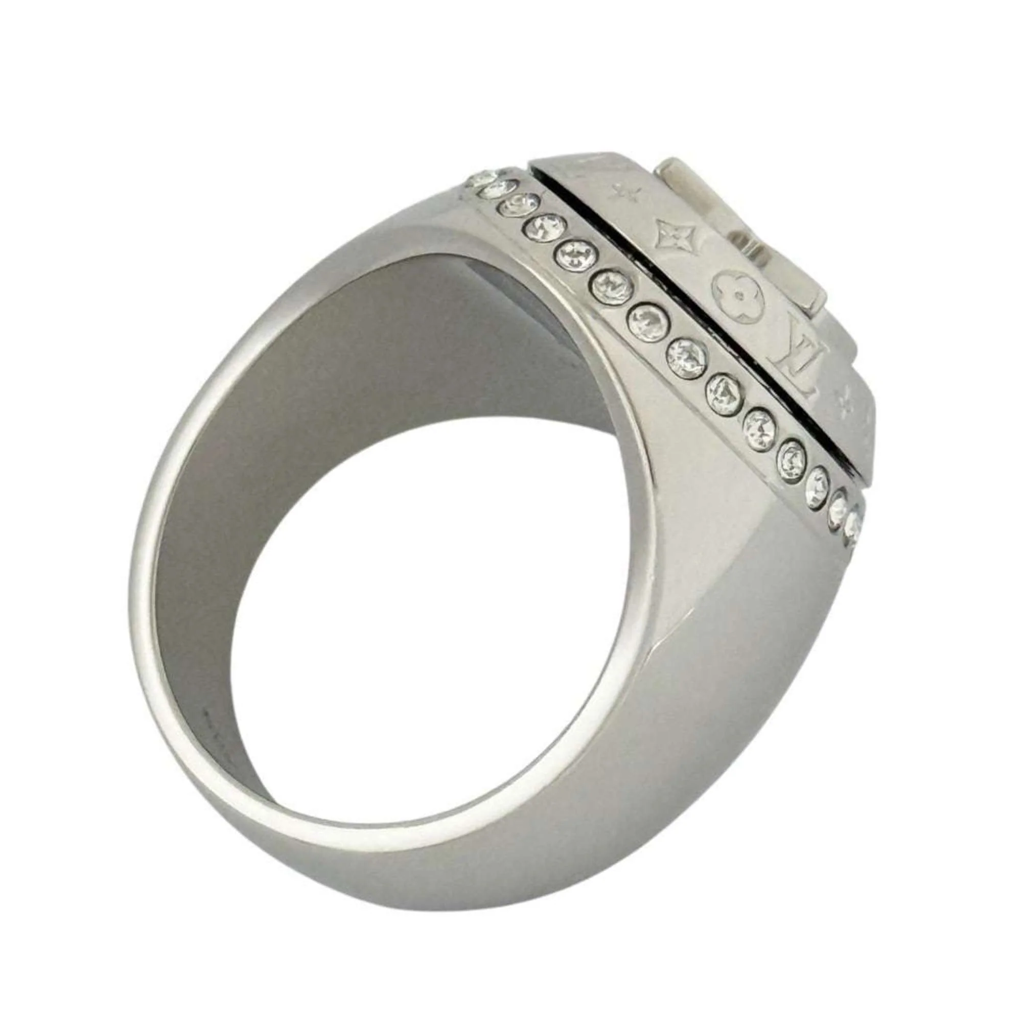Signet Ring Metal and Rhinestone - Image 5