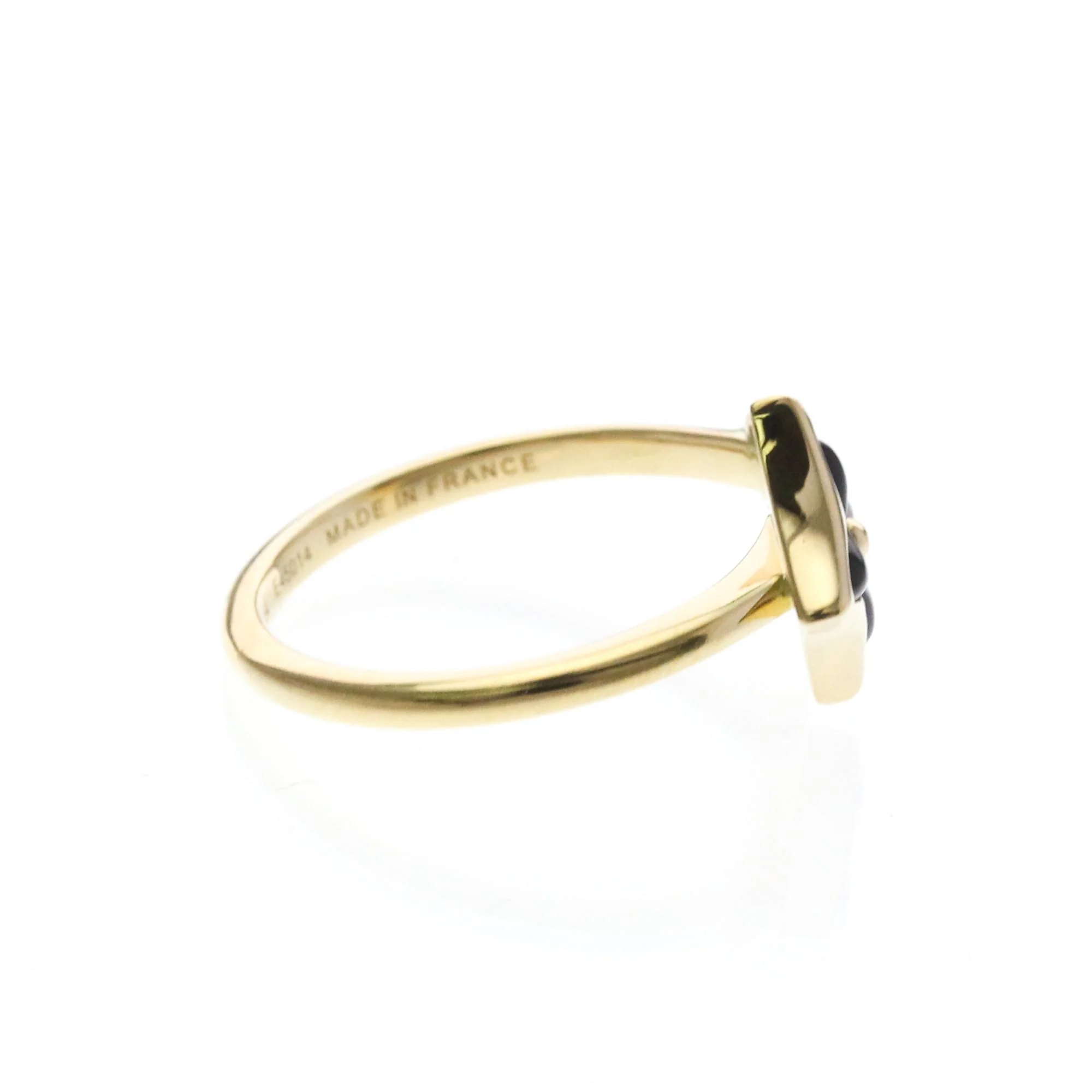 Star Blossom Mini Ring 18K Yellow Gold with Diamond and Onyx - Image 4