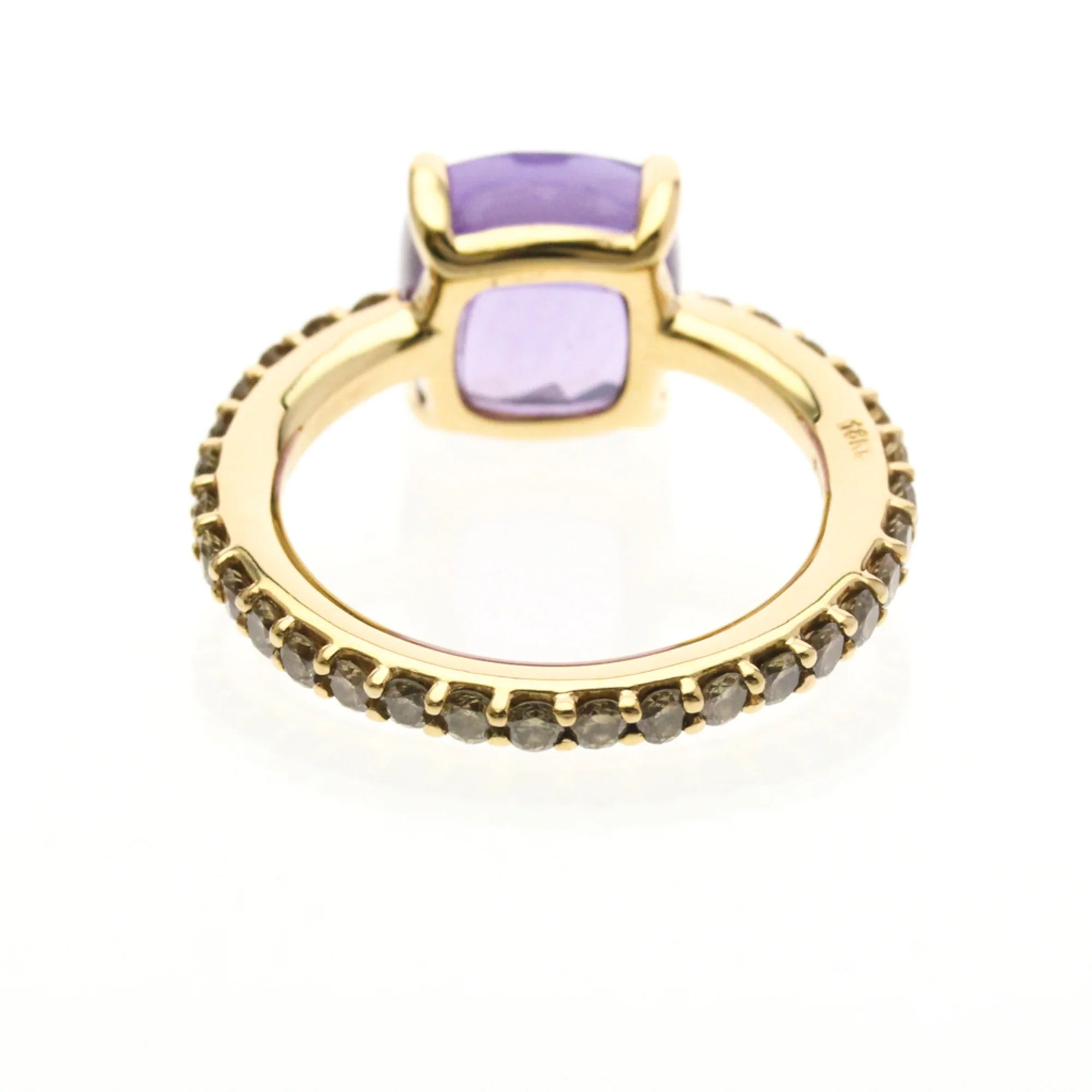 Ring 18K Rose Gold with Amethyst and Diamond - Image 3