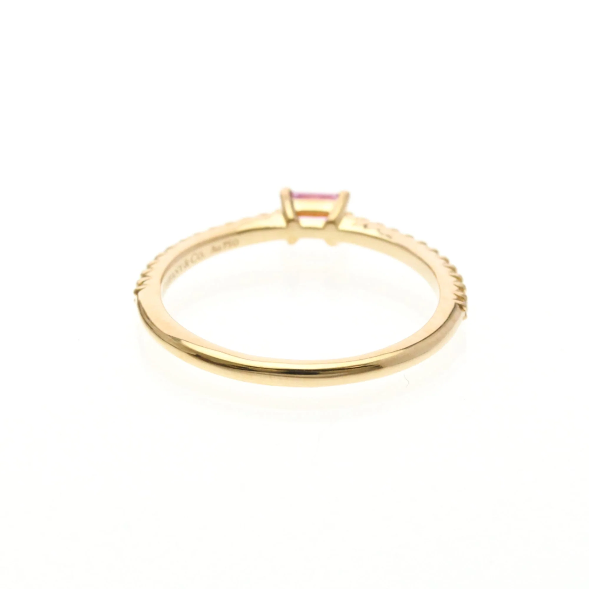 Band Ring 18K Rose Gold With Diamond And Sapphire - Image 3