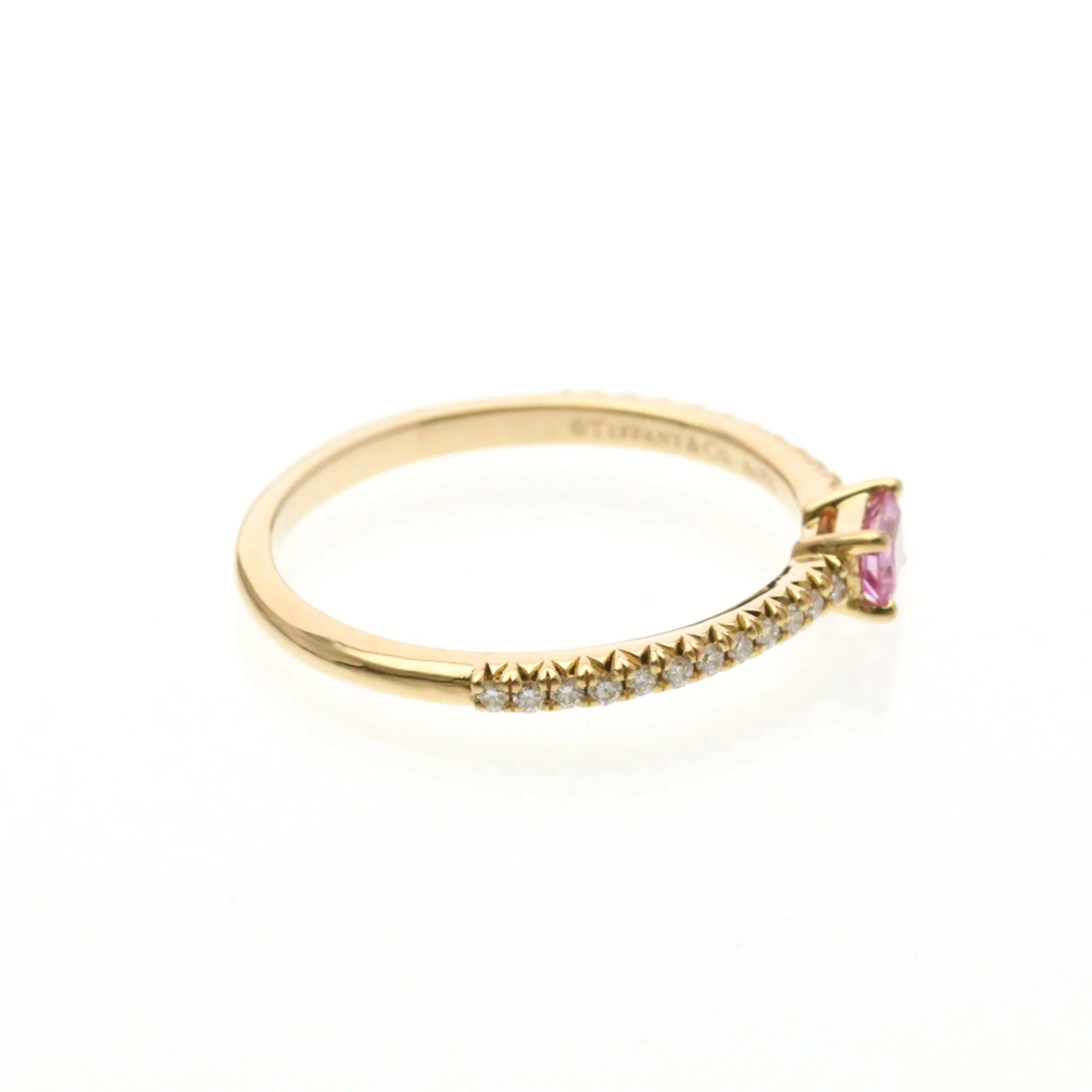 Band Ring 18K Rose Gold With Diamond And Sapphire - Image 4