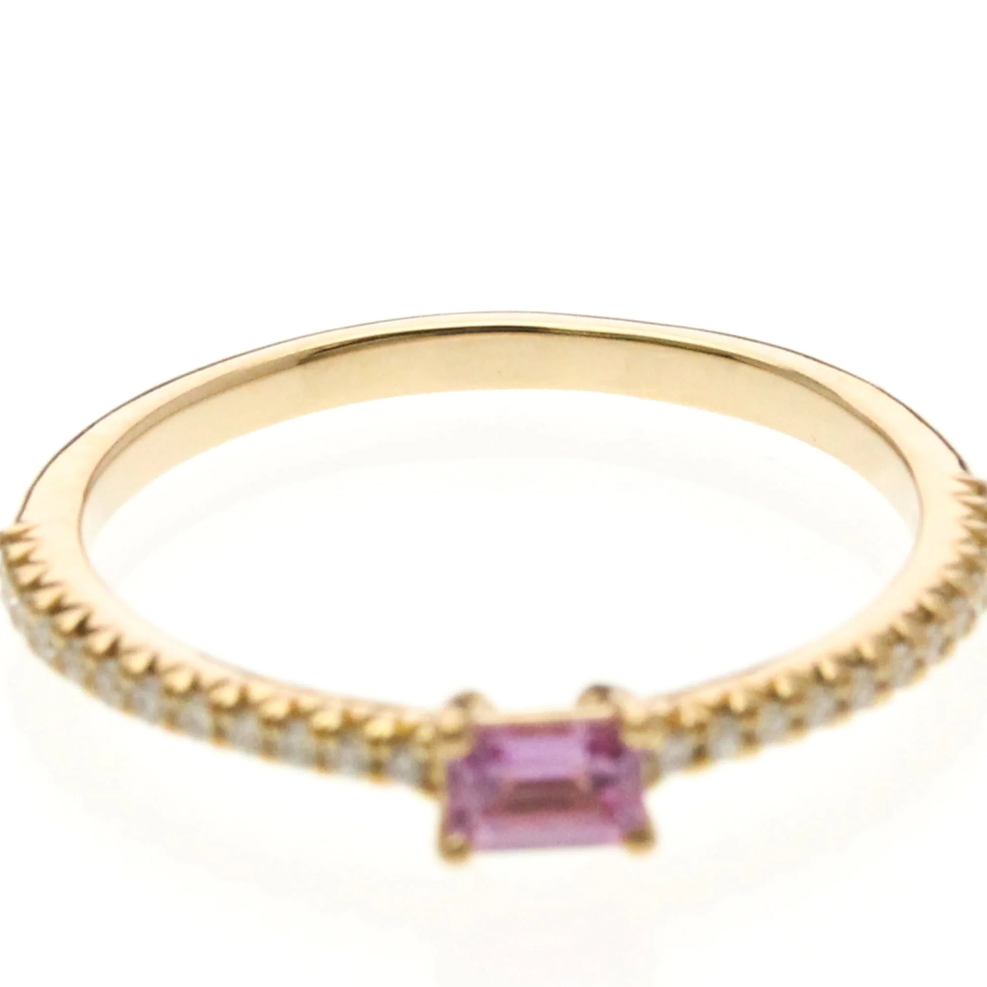 Band Ring 18K Rose Gold With Diamond And Sapphire - Image 5
