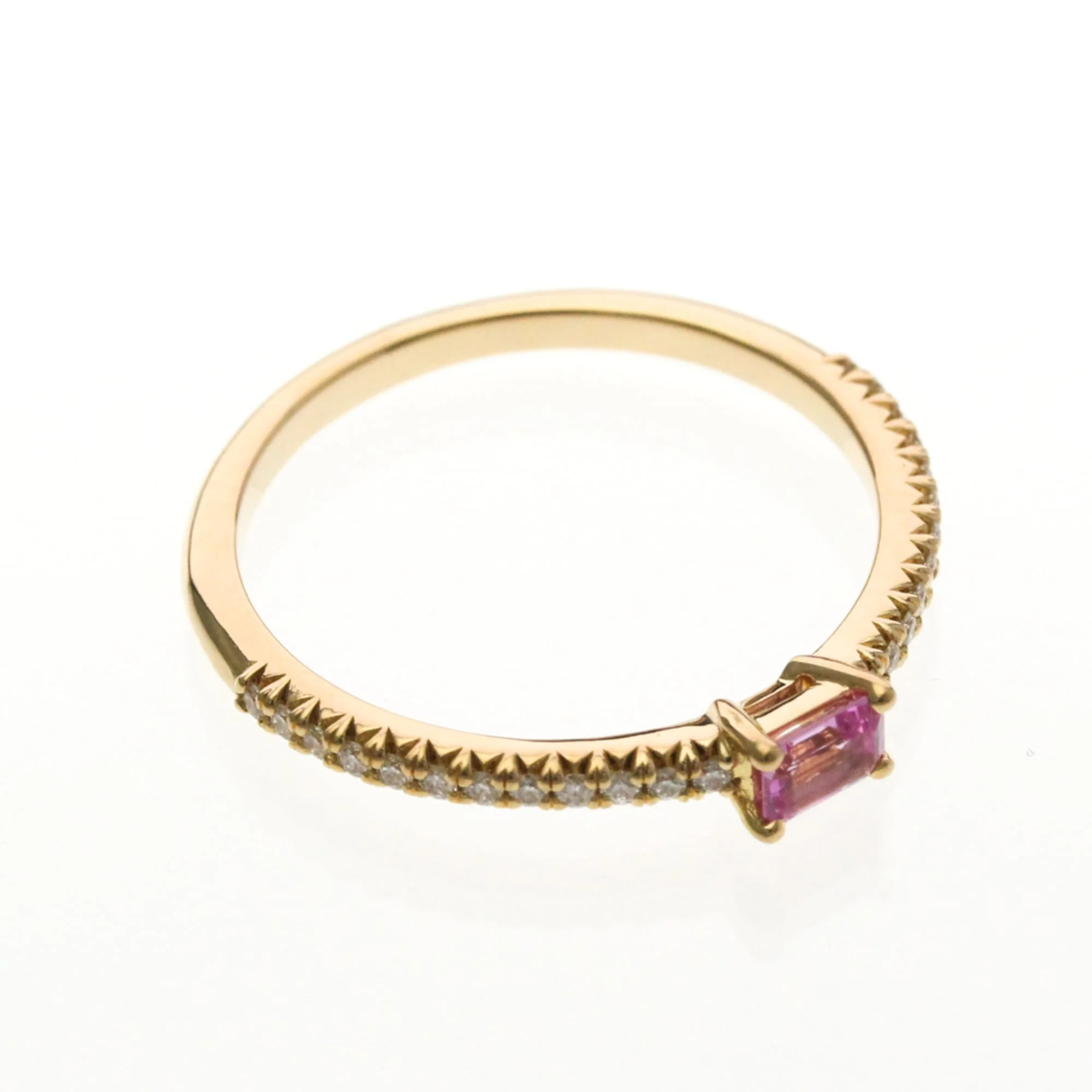 Band Ring 18K Rose Gold With Diamond And Sapphire - Image 9