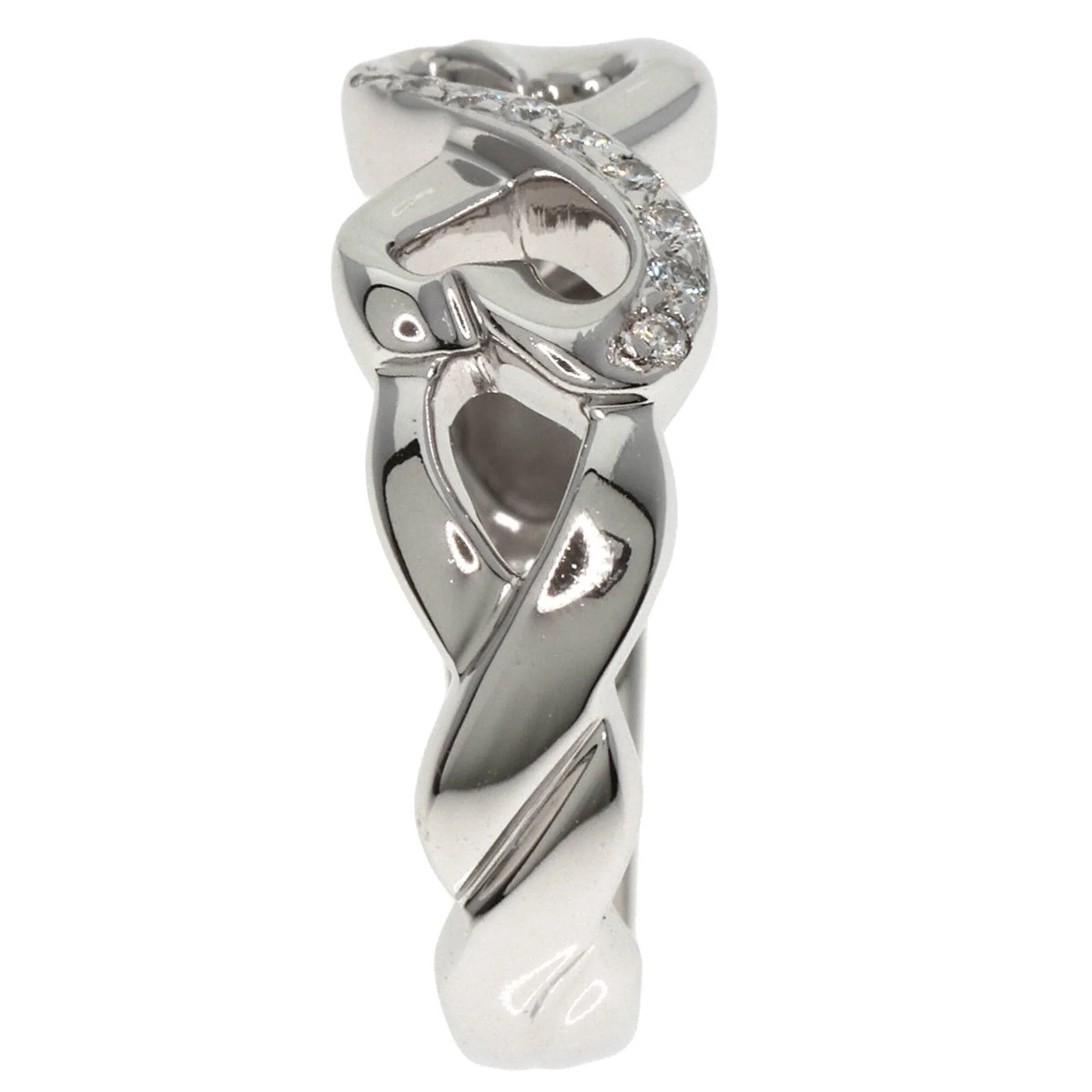 Band Ring 18K White Gold with Diamond - Image 3