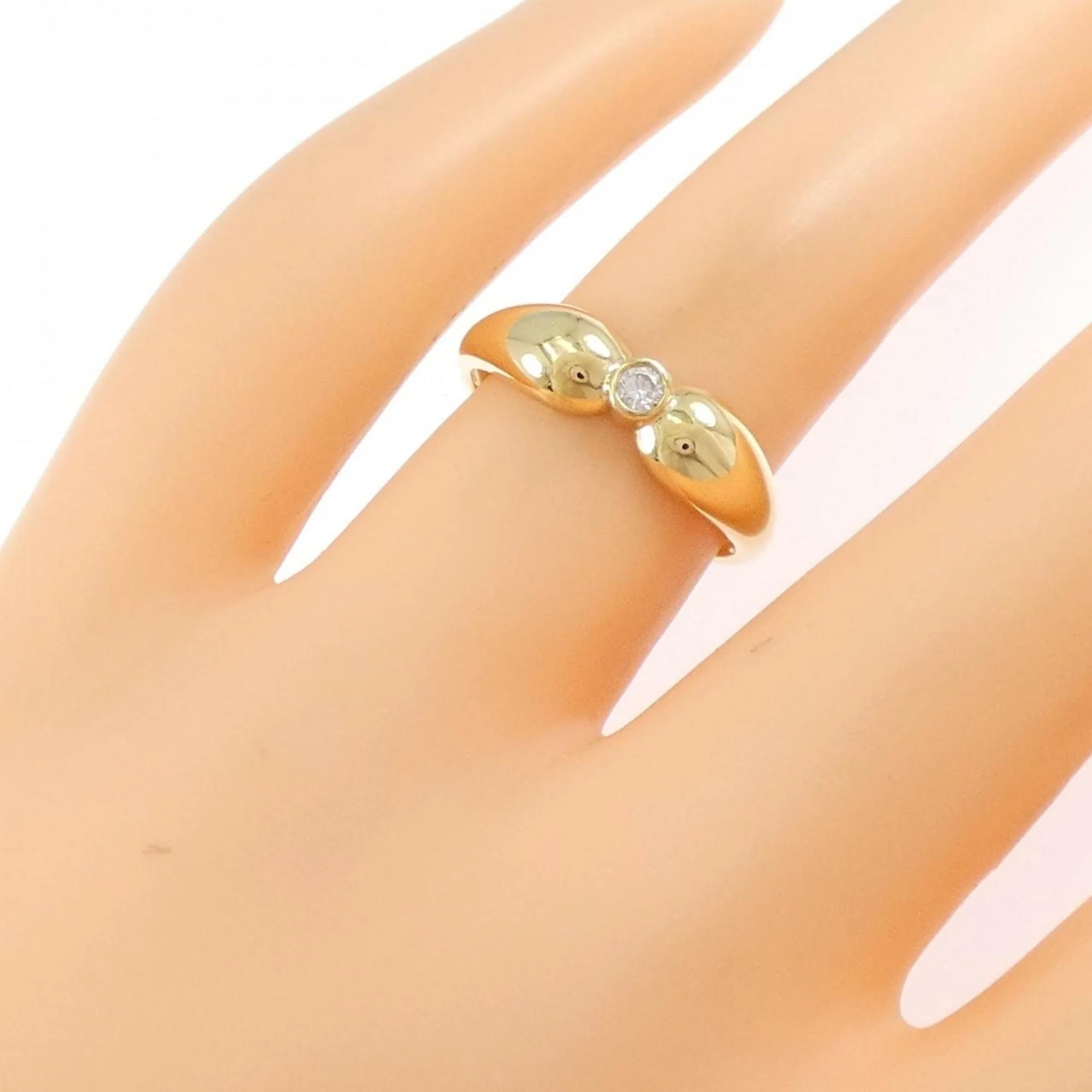 Band Ring 18K Yellow Gold with Diamond - Image 5
