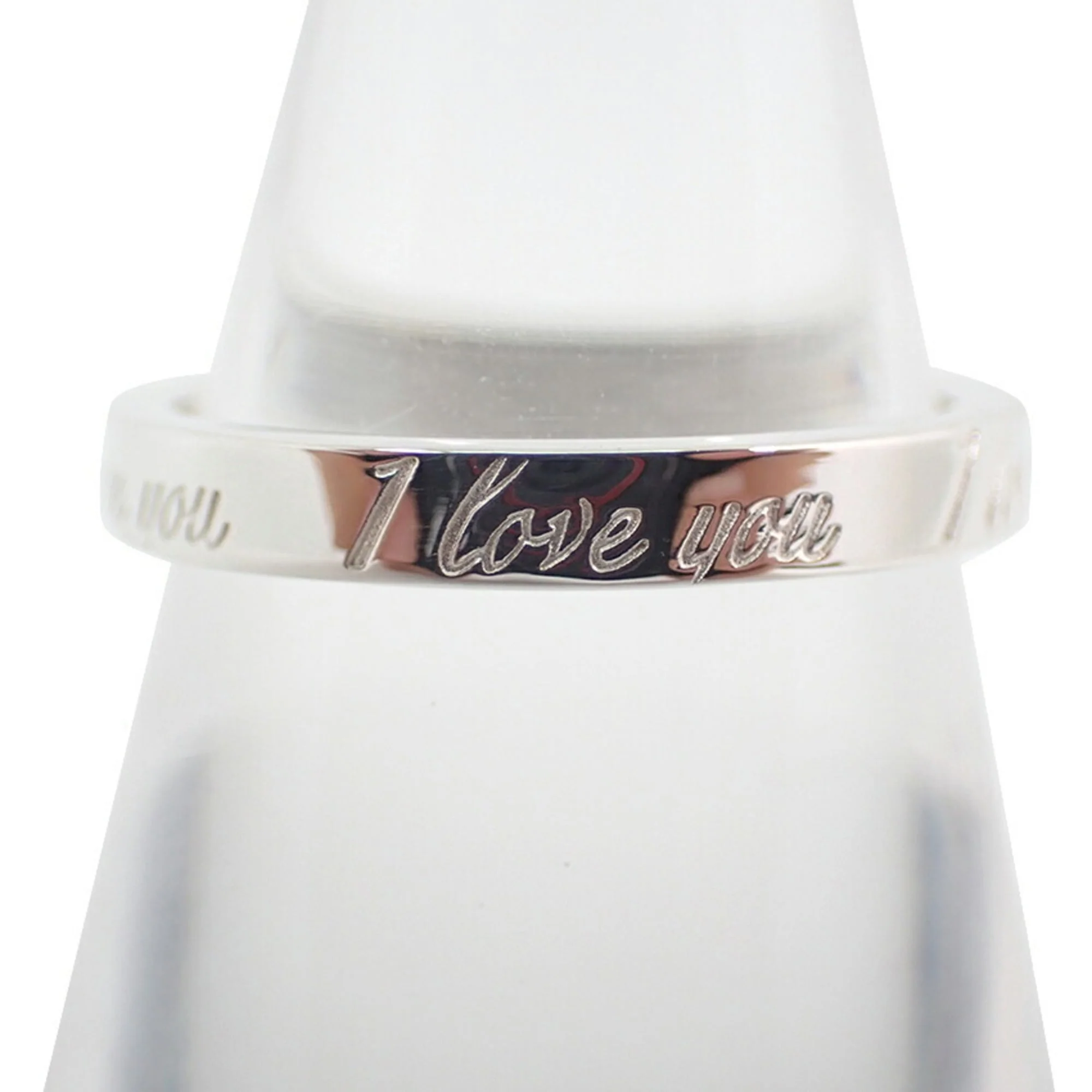 Band Ring Sterling Silver Narrow I Love You - Image 2