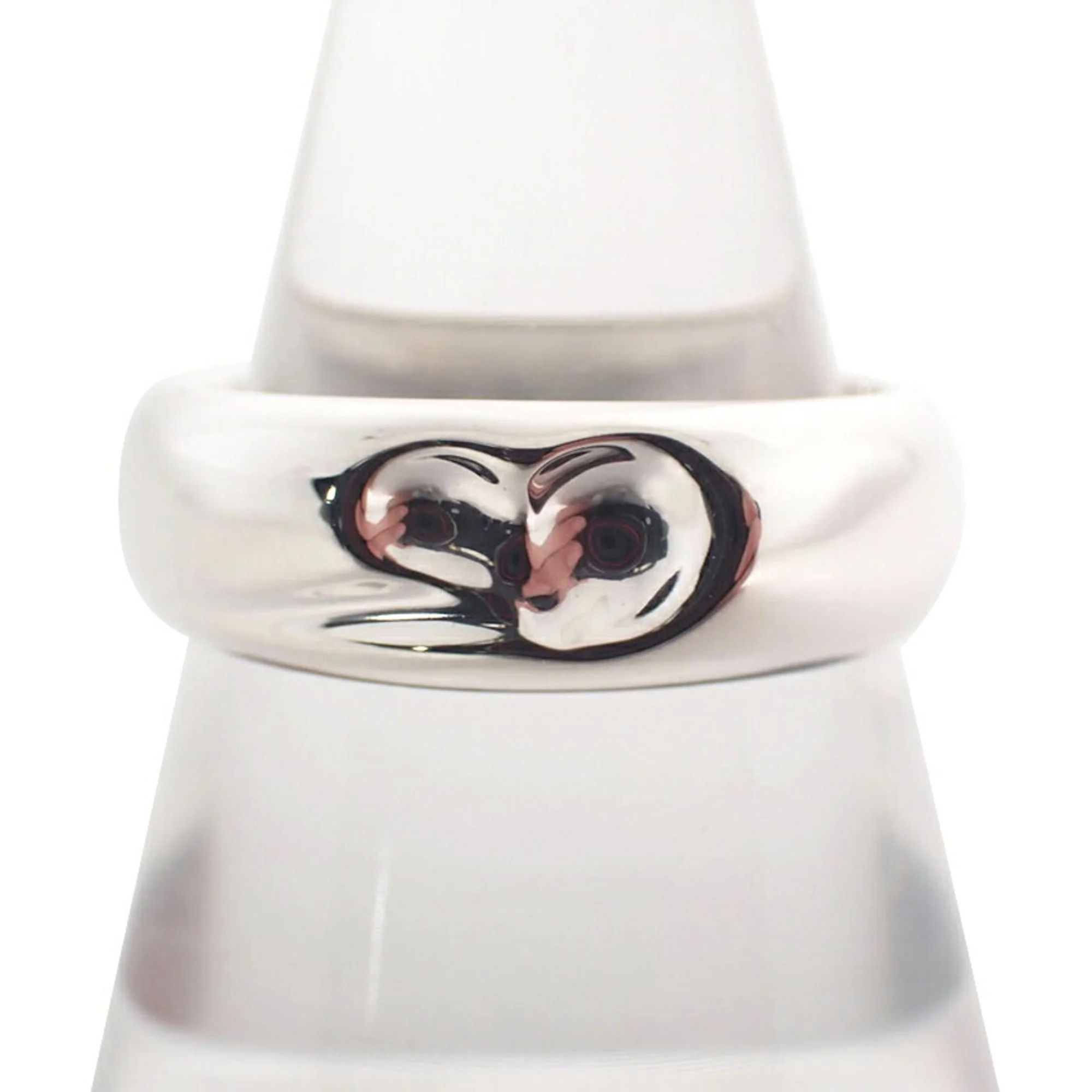 Carved Heart Ring Sterling Silver