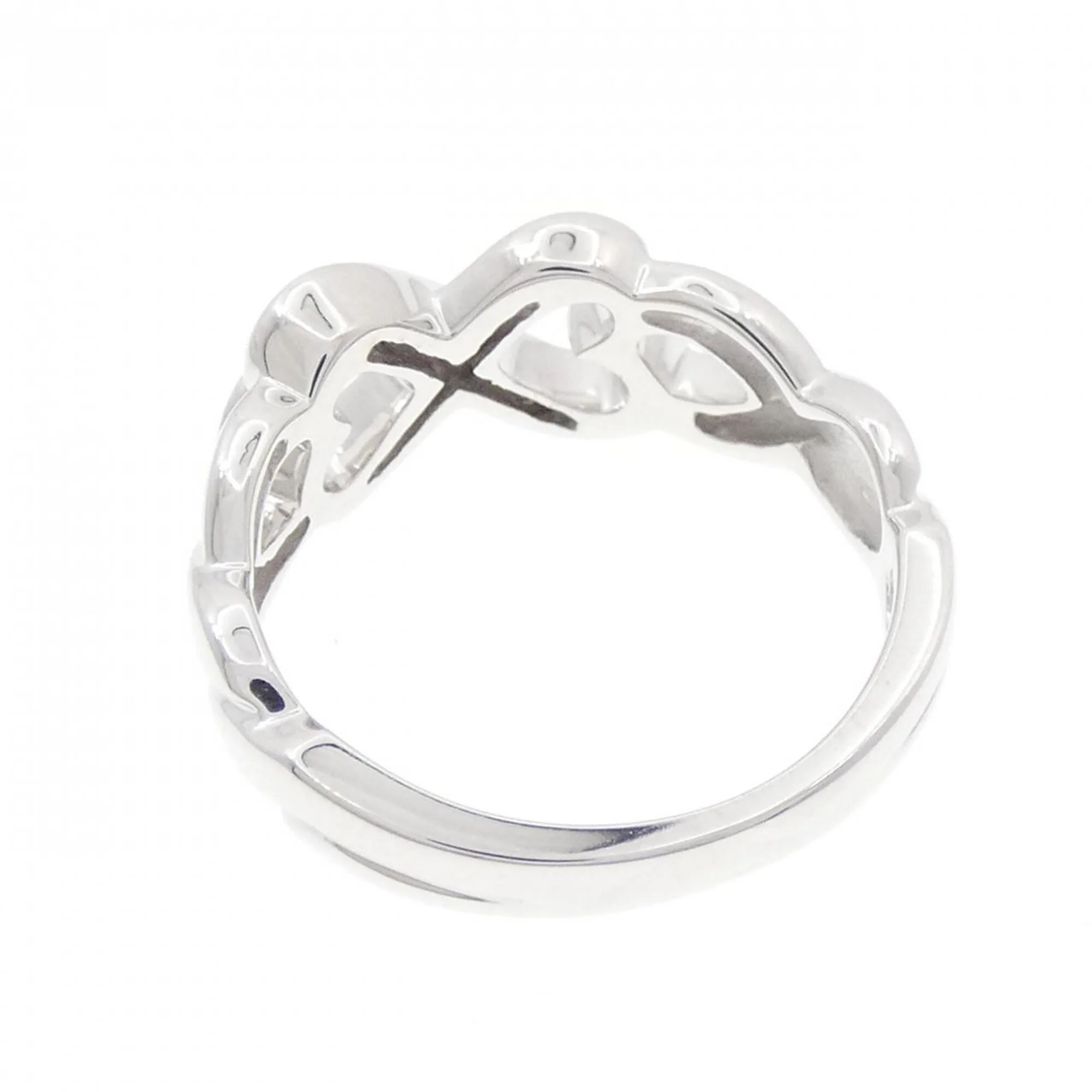 Double Loving Heart Ring 18K White Gold with Diamond - Image 3
