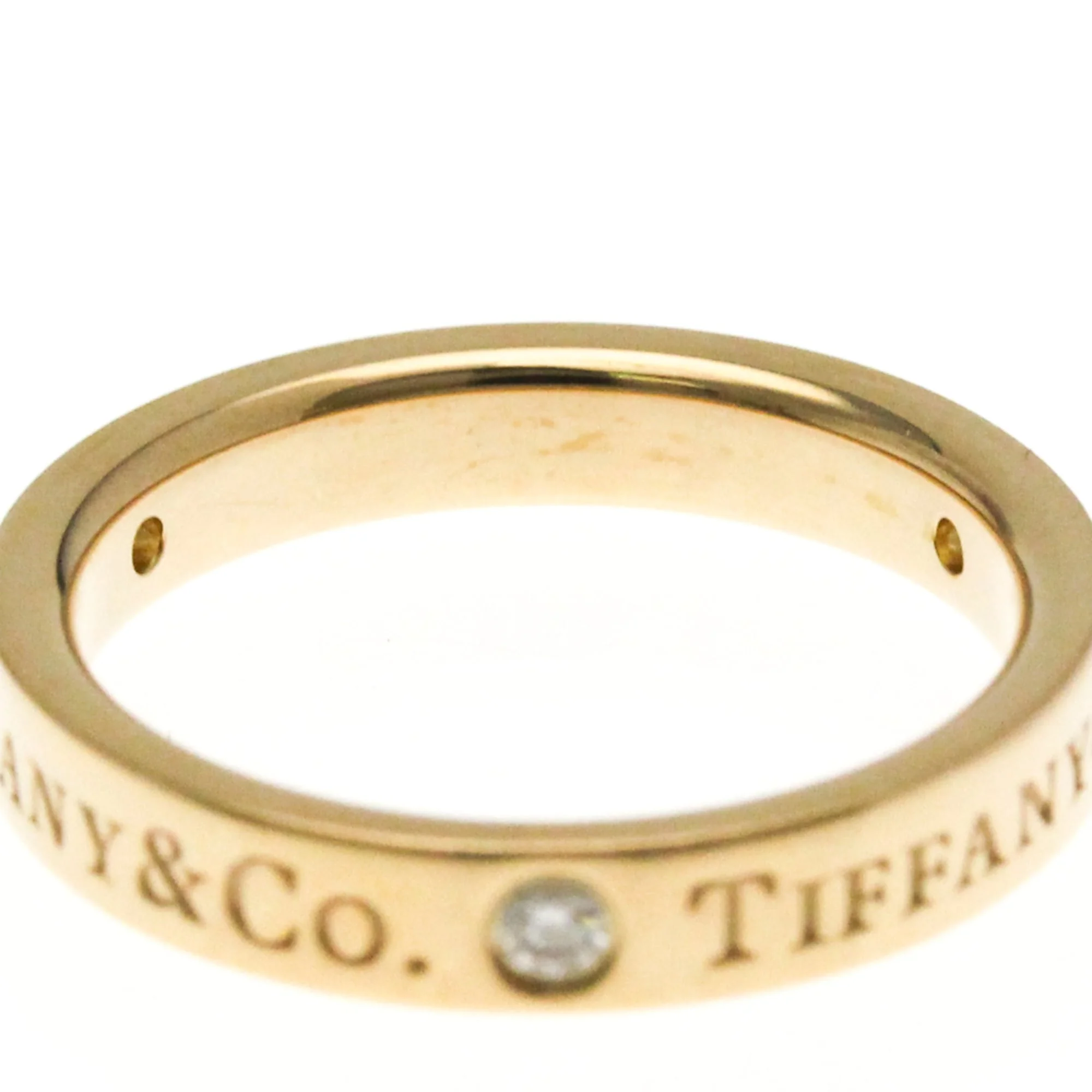 Flat Band Ring 18K Rose Gold with Diamond - Image 4