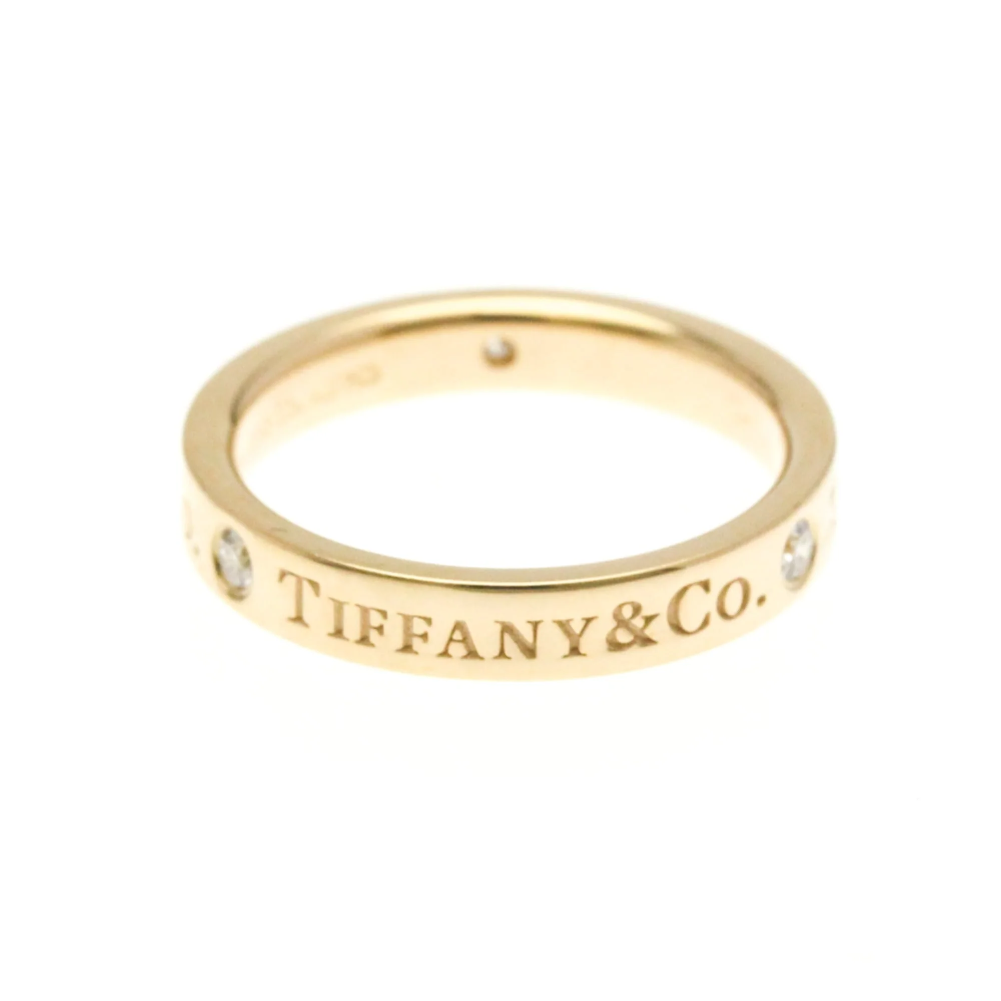 Flat Band Ring 18K Rose Gold with Diamond - Image 9