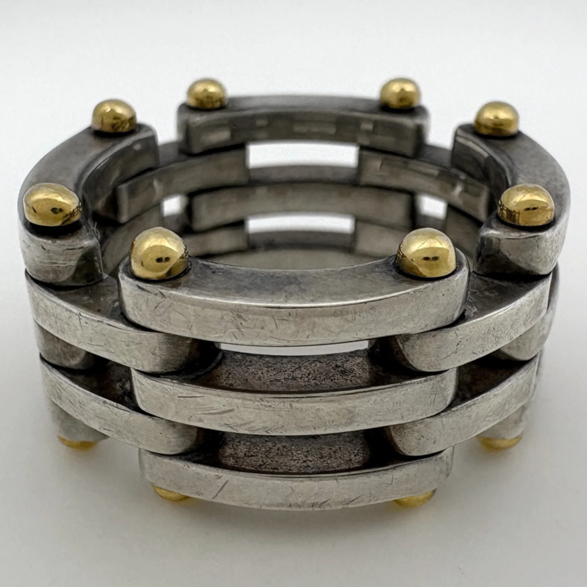 Gate Ring Sterling Silver and White Gold - Image 2