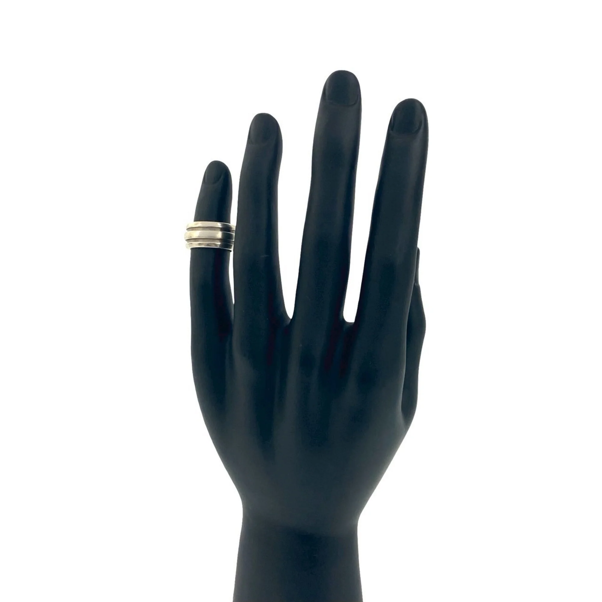 Grooved Double Line Ring Sterling Silver - Image 2