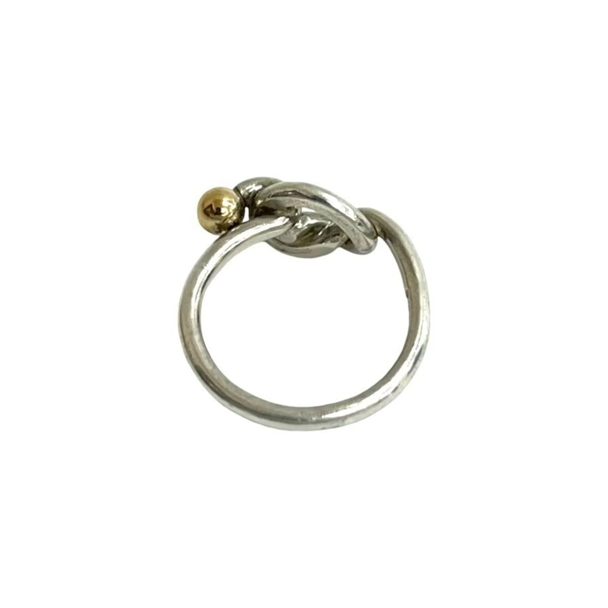 Hook And Eye Love Knot Ring 18K Gold and Sterling Silver - Image 5