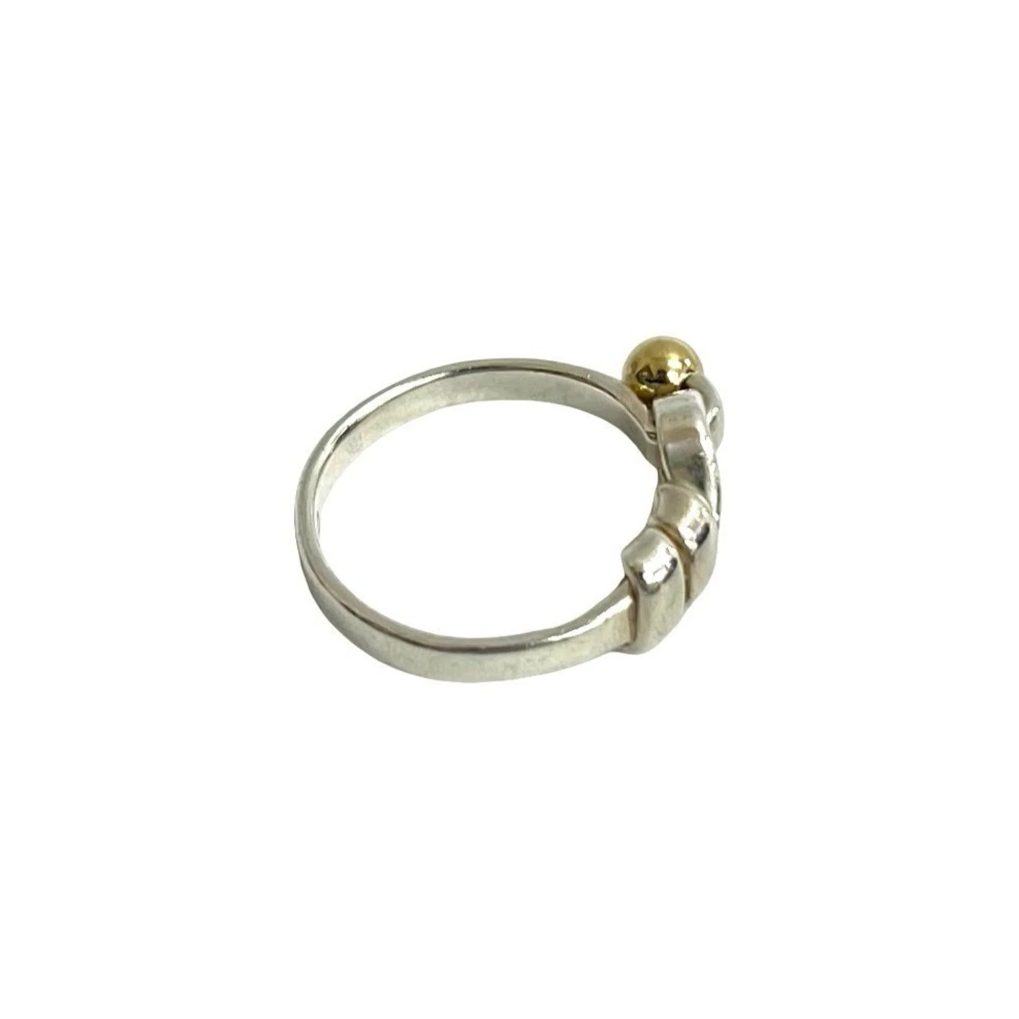 Hook & Eye Love Knot Ring 18K Gold and Sterling Silver - Image 5