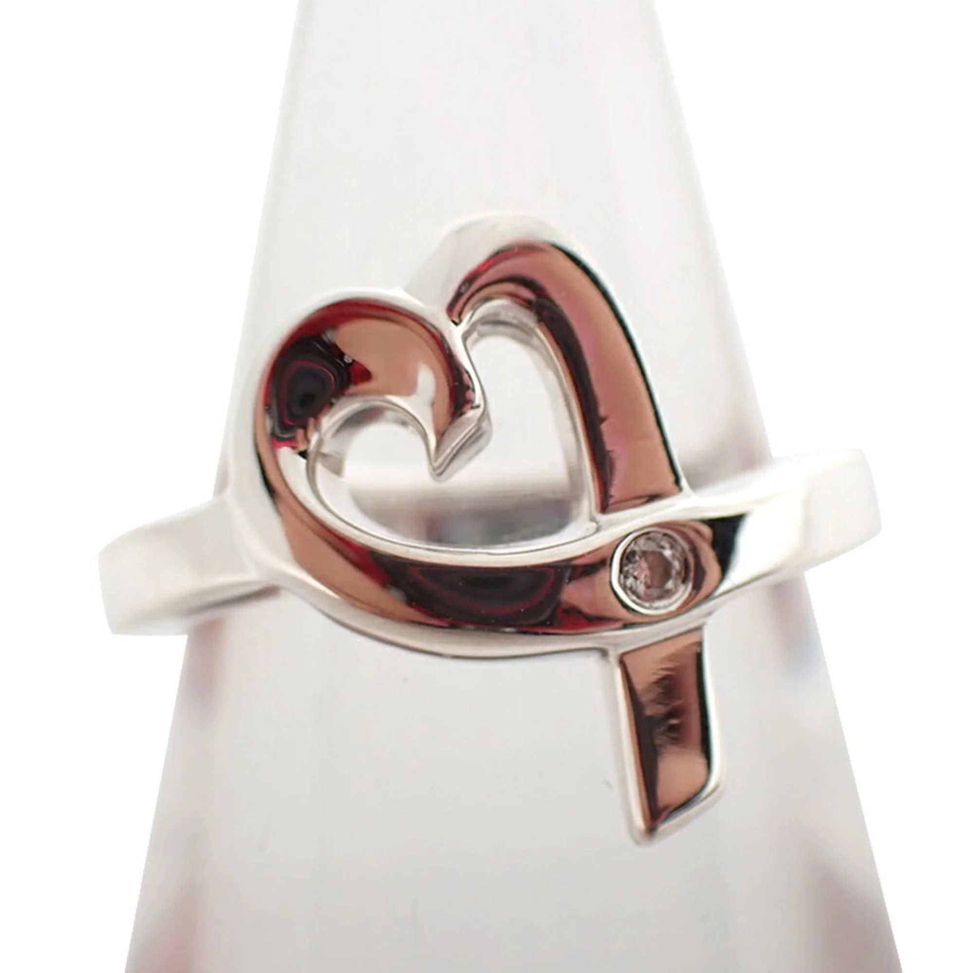 Loving Heart Ring Sterling Silver with Diamond