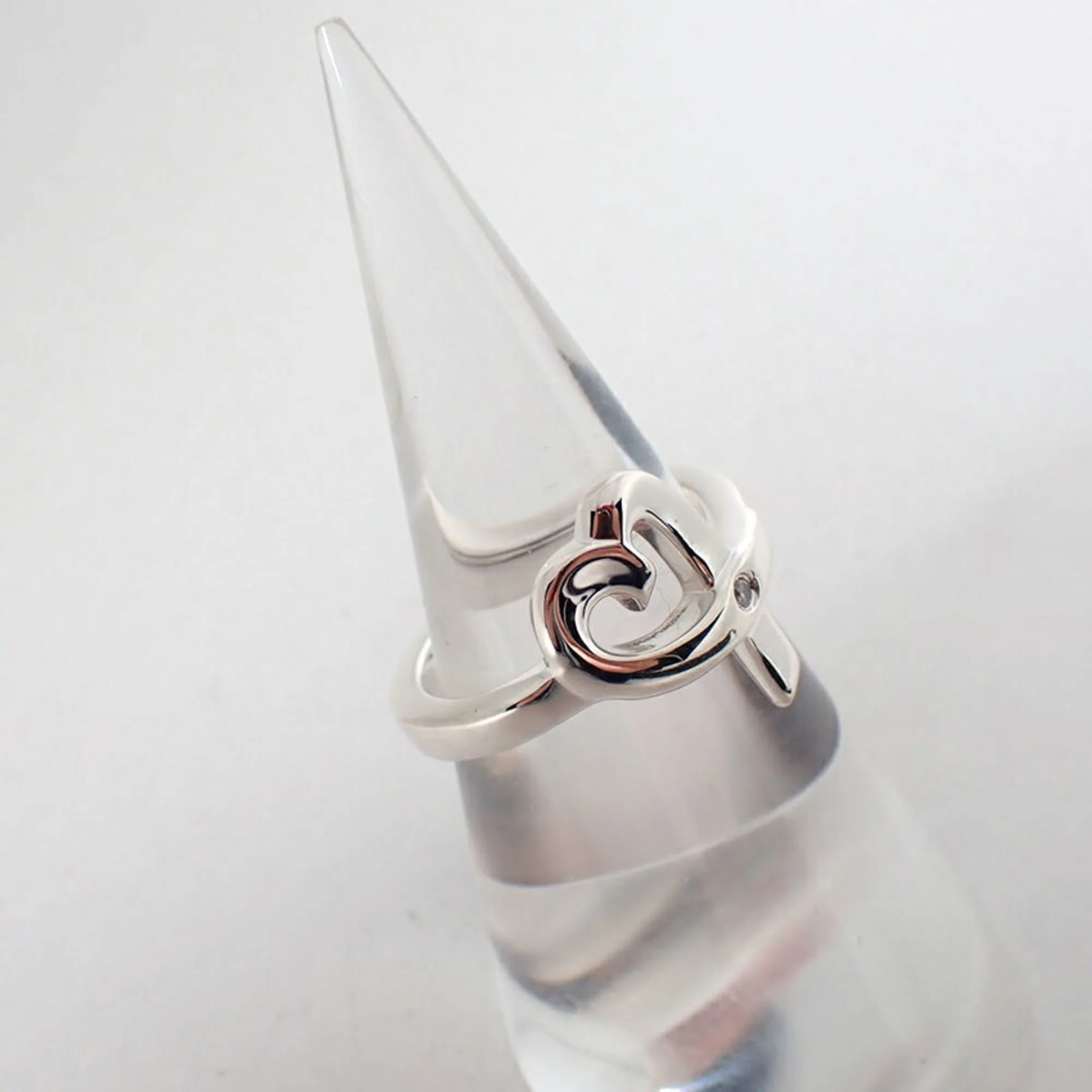 Loving Heart Ring Sterling Silver with Diamond - Image 3