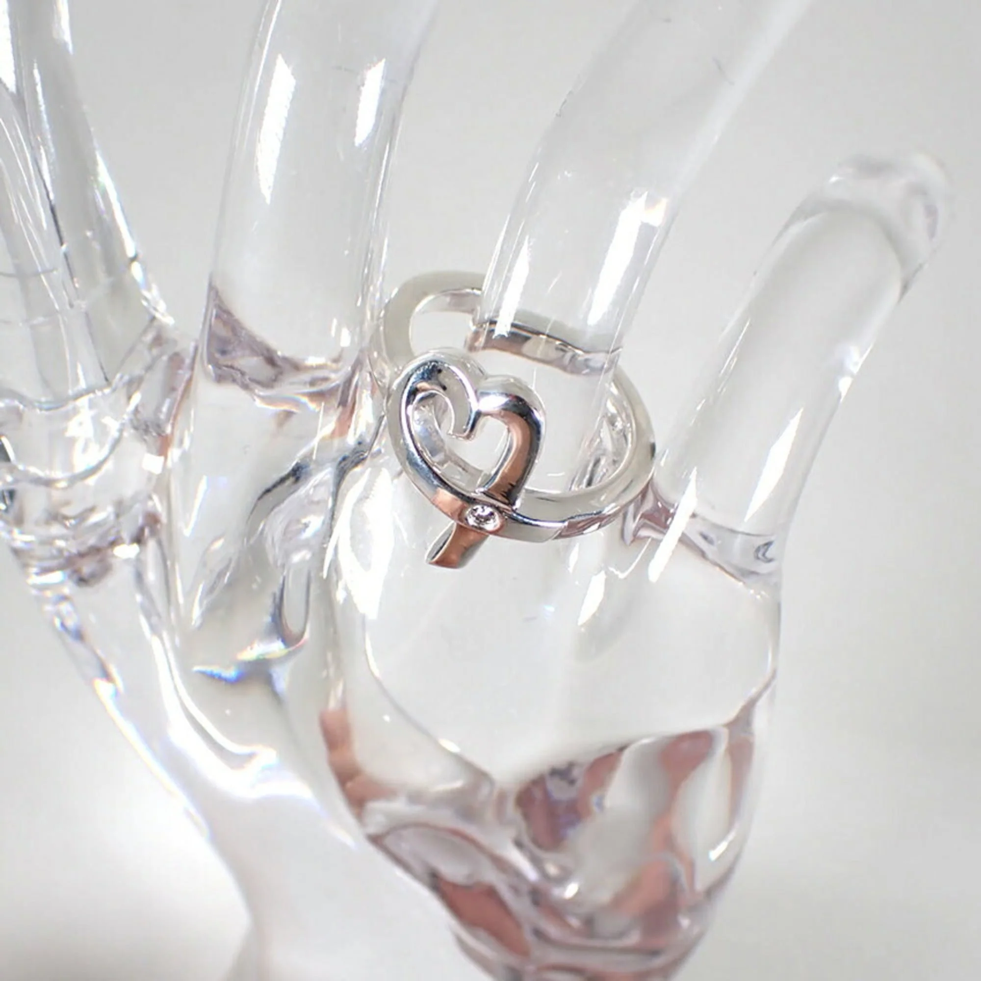 Loving Heart Ring Sterling Silver with Diamond - Image 5