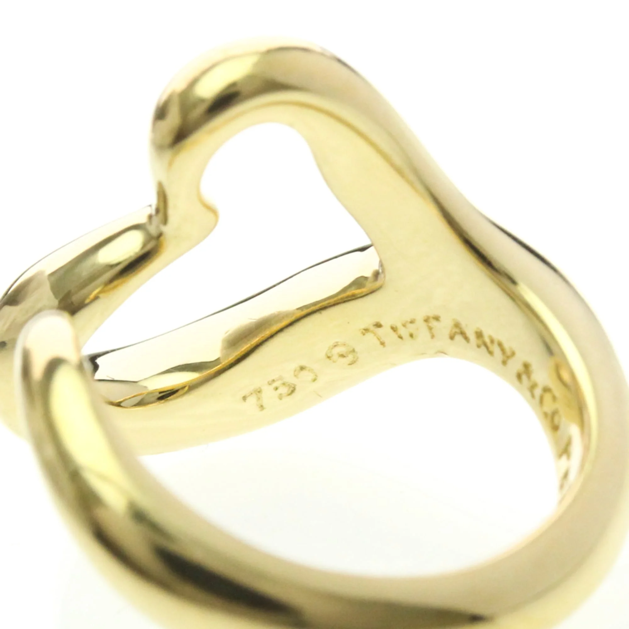 Open Heart Ring 18K Yellow Gold 4mm - Image 5