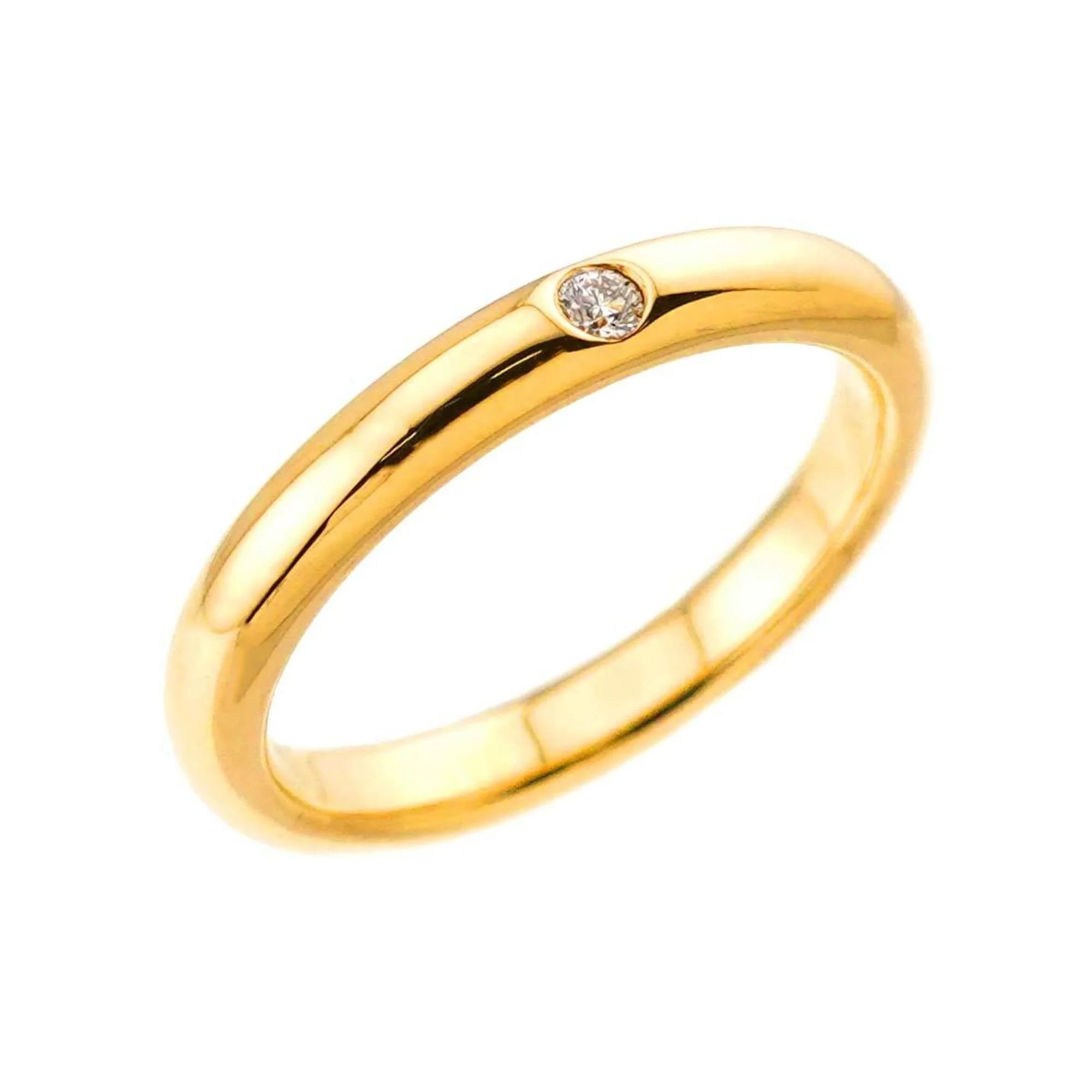 Stacking Band Ring 18K Yellow Gold with Diamond - Image 4